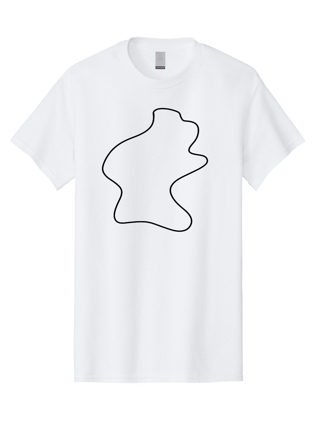 Irregular-Shape Men'S Graphic Tee, 100% Cotton, Comfortable Casual Summer Wear, Machine Washable, Simple Line Art, Minimalist Design, Geometric Shape, Abstract Form, Fluid Outline, Creative Expression, Modern Art -  Aaa440 25