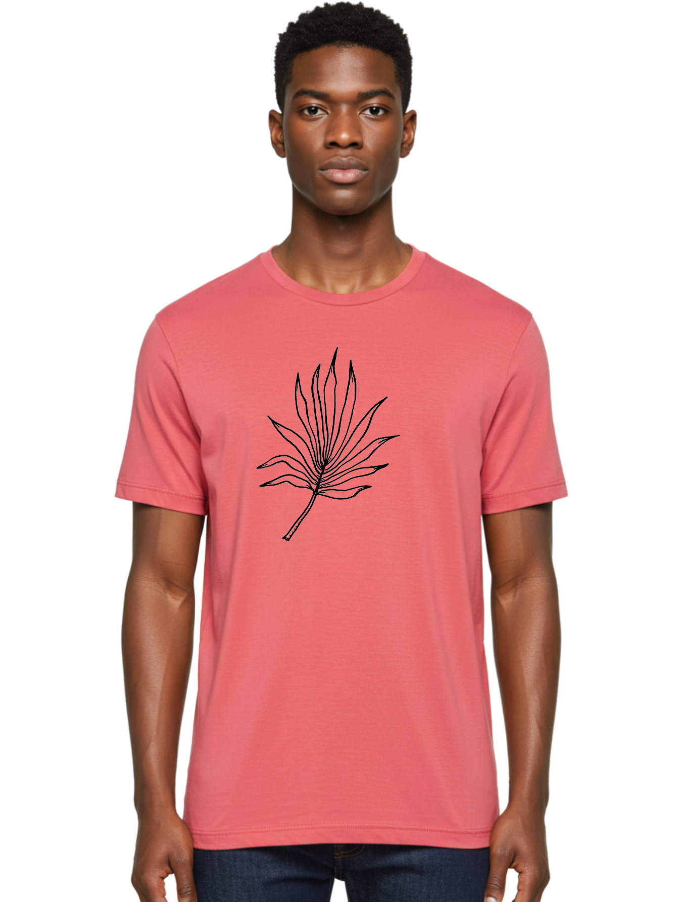 Leaf-1 Men'S Graphic Tee, 100% Cotton, Comfortable Casual Summer Wear, Machine Washable, Marijuana Leaf, Cannabis Symbol, Black Outline, Simple Design, Minimalist Art, Leaf Illustration, Pot Leaf, Cannabis Leaf Art, Weed Symbol, -  Aaa442 6