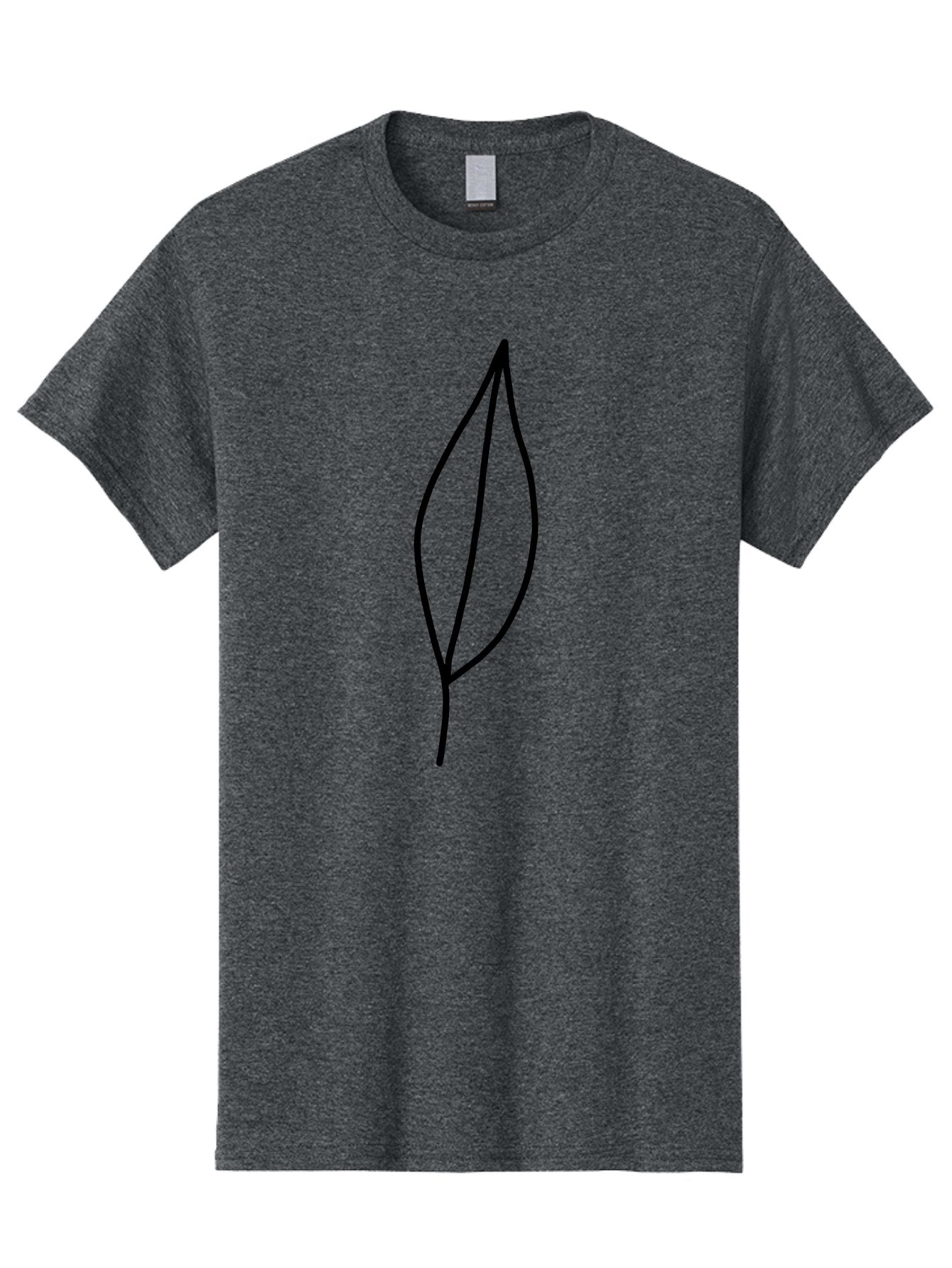 Leaf-2 Men'S Graphic Tee, 100% Cotton, Comfortable Casual Summer Wear, Machine Washable, Simple Leaf Outline, Minimalist Design, Black Line Art, Eco-Friendly Symbol, Nature-Inspired Graphics, Single Leaf Icon, Botanical Illustration, -  Aaa443 27