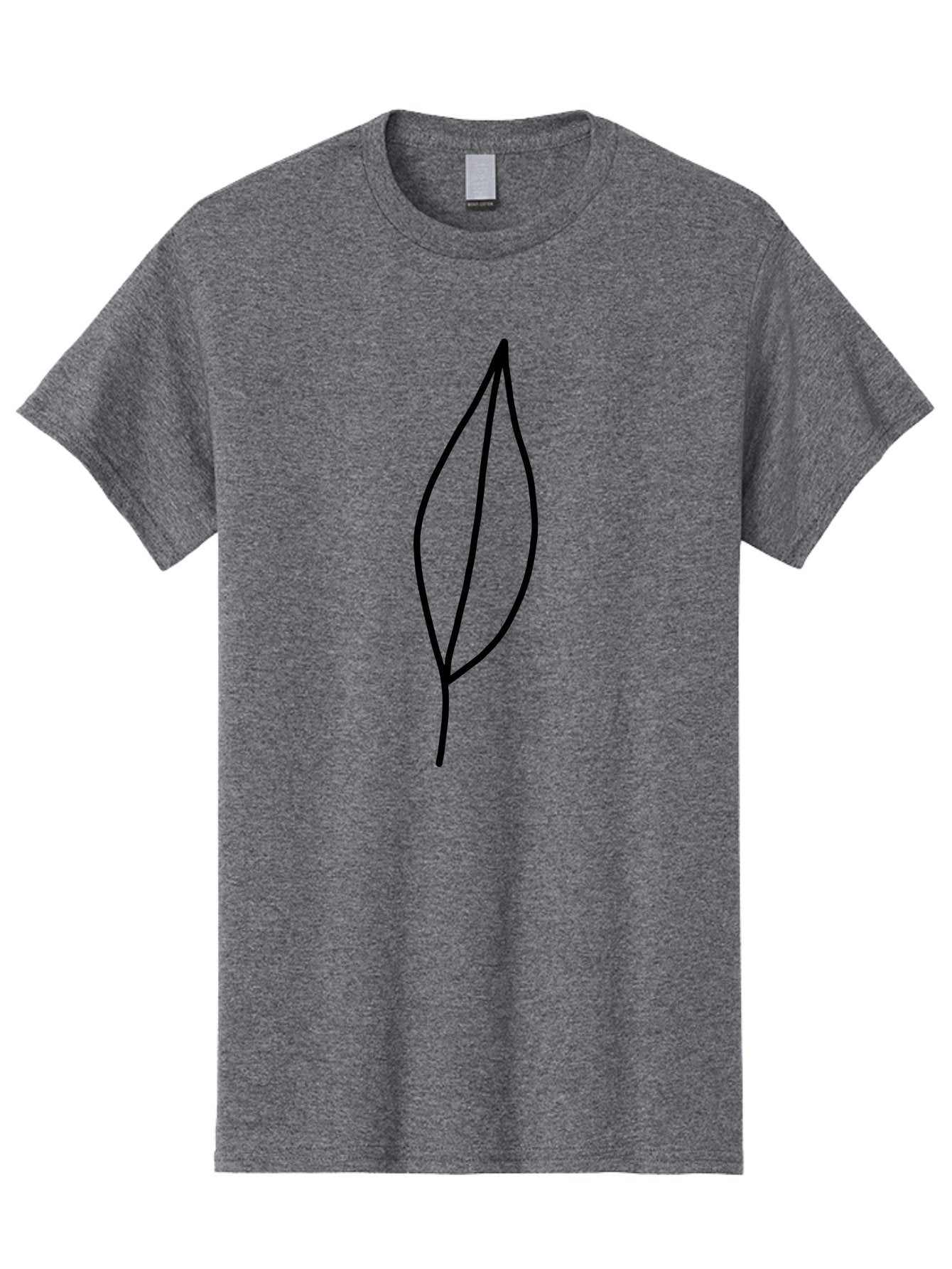 Leaf-2 Men'S Graphic Tee, 100% Cotton, Comfortable Casual Summer Wear, Machine Washable, Simple Leaf Outline, Minimalist Design, Black Line Art, Eco-Friendly Symbol, Nature-Inspired Graphics, Single Leaf Icon, Botanical Illustration, -  Aaa443 9