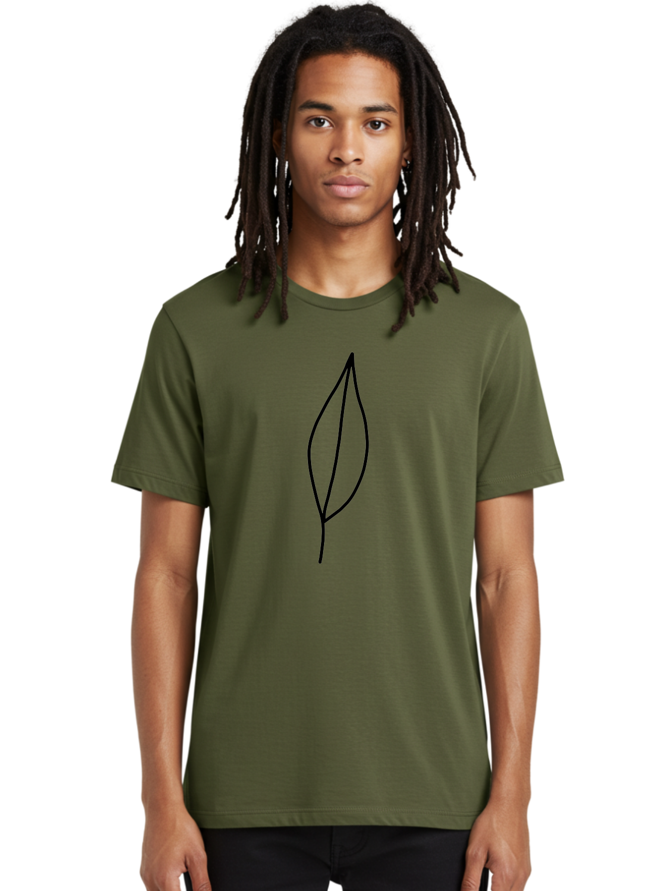 Leaf-2 Men'S Graphic Tee, 100% Cotton, Comfortable Casual Summer Wear, Machine Washable, Simple Leaf Outline, Minimalist Design, Black Line Art, Eco-Friendly Symbol, Nature-Inspired Graphics, Single Leaf Icon, Botanical Illustration, -  Aaa443 16