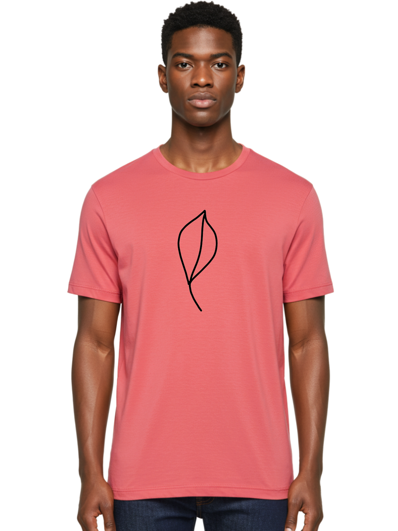 Leaf-3 Men'S Graphic Tee, 100% Cotton, Comfortable Casual Summer Wear, Machine Washable, Simple Leaf Illustration, Minimalist Design, Black Outline, Nature-Inspired Art, Botanical Icon, Modern Simplicity, Eco-Friendly Graphic -  Aaa444 6