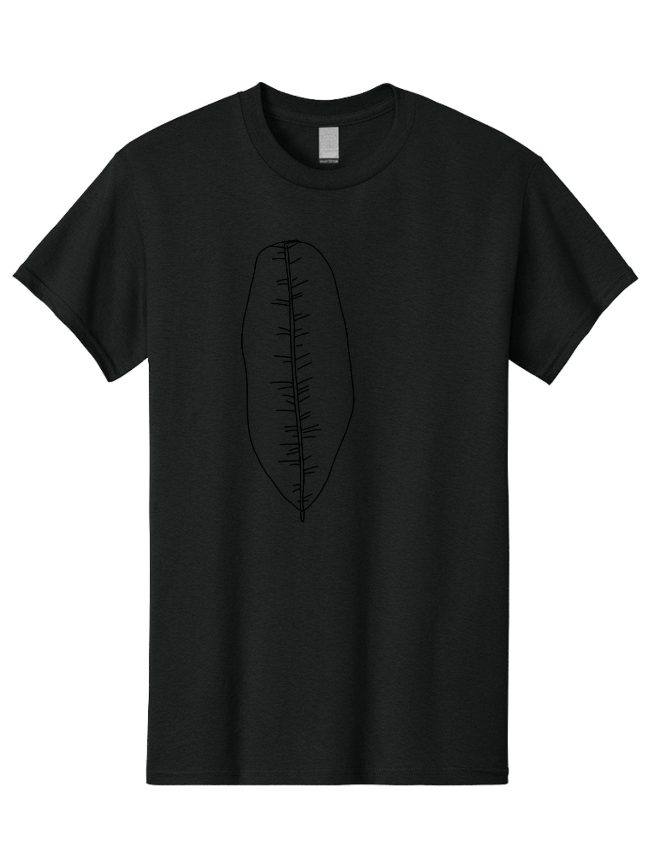 Leaf-Illustration-1 Men'S Graphic Tee, 100% Cotton, Comfortable Casual Summer Wear, Machine Washable, Simple Leaf, Leaf Outline, Minimalist Art, Black Lines, Leaf Veins, Botanical Illustration, Simple Design, Leaf Shape -  Aaa445 3