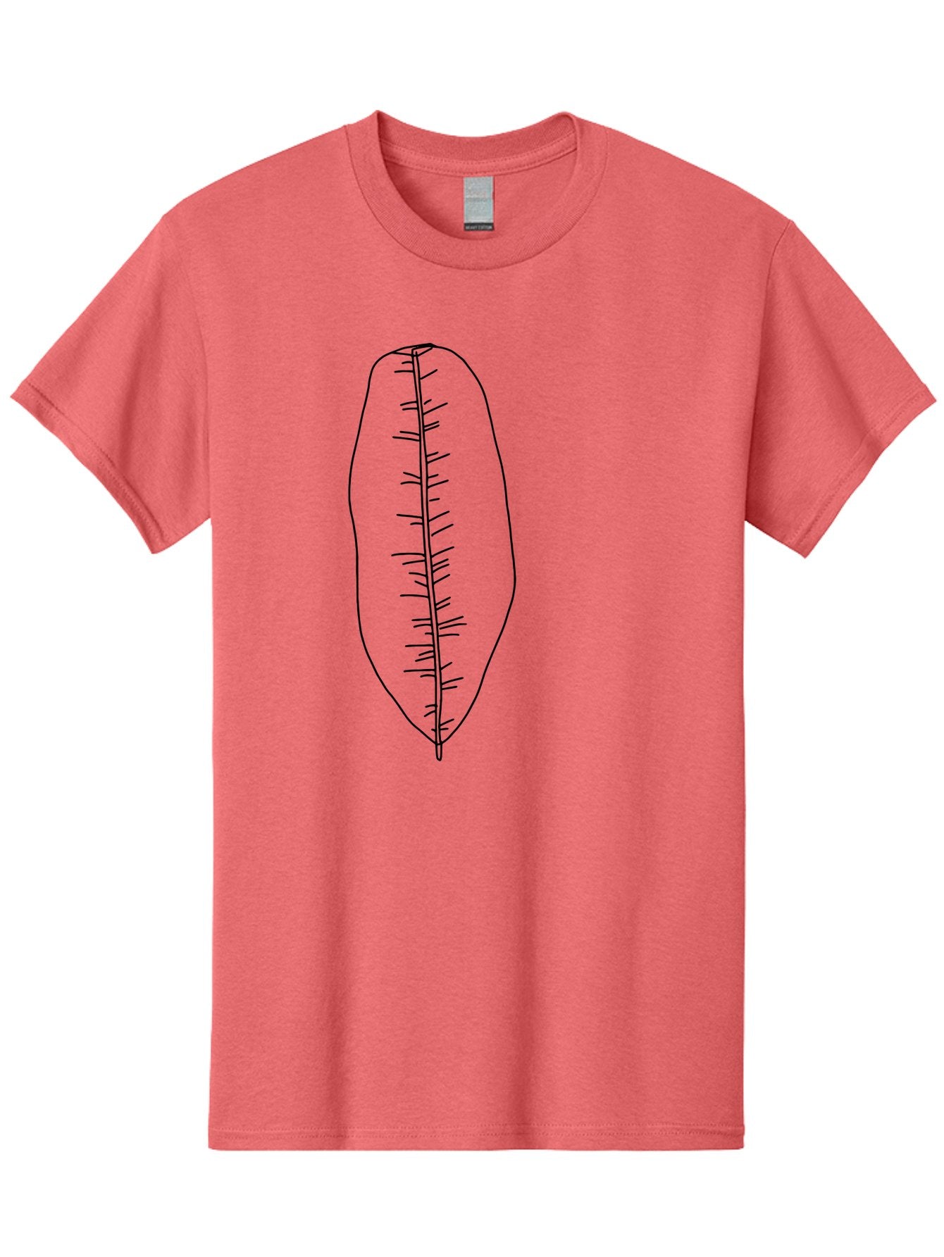 Leaf-Illustration-1 Men'S Graphic Tee, 100% Cotton, Comfortable Casual Summer Wear, Machine Washable, Simple Leaf, Leaf Outline, Minimalist Art, Black Lines, Leaf Veins, Botanical Illustration, Simple Design, Leaf Shape -  Aaa445 21