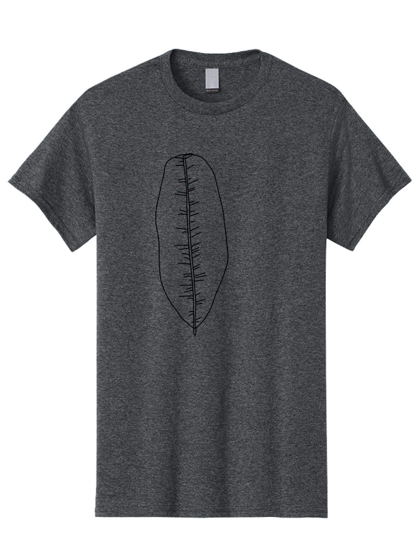 Leaf-Illustration-1 Men'S Graphic Tee, 100% Cotton, Comfortable Casual Summer Wear, Machine Washable, Simple Leaf, Leaf Outline, Minimalist Art, Black Lines, Leaf Veins, Botanical Illustration, Simple Design, Leaf Shape -  Aaa445 19