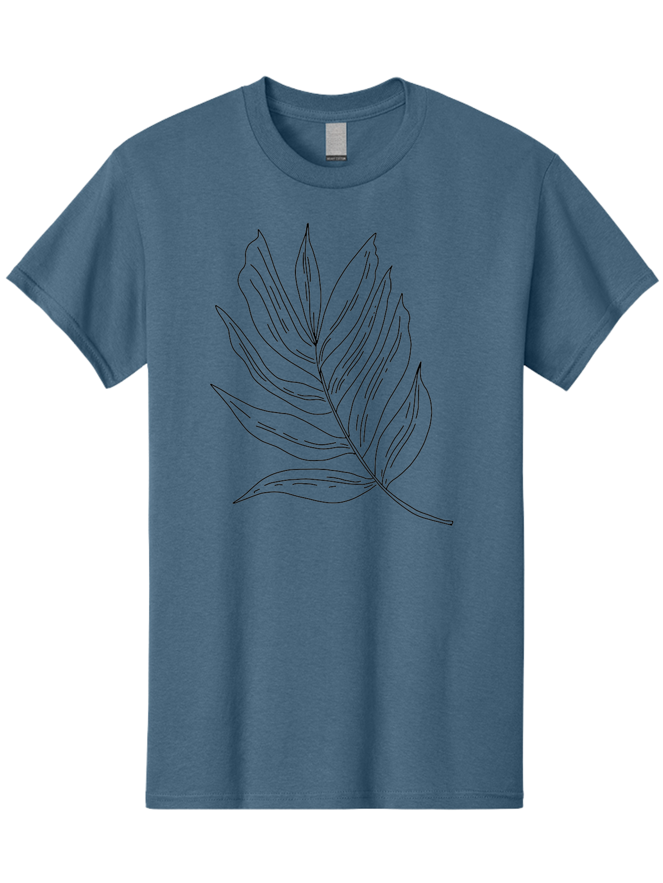 Leaf-Illustration Men'S Graphic Tee, 100% Cotton, Comfortable Casual Summer Wear, Machine Washable, Simple Leaf Illustration, Black Outline, Minimalist Design, Botanical Art, Hand-Drawn Leaf, Natural Elements, Foliage Graphic, -  Aaa446 11