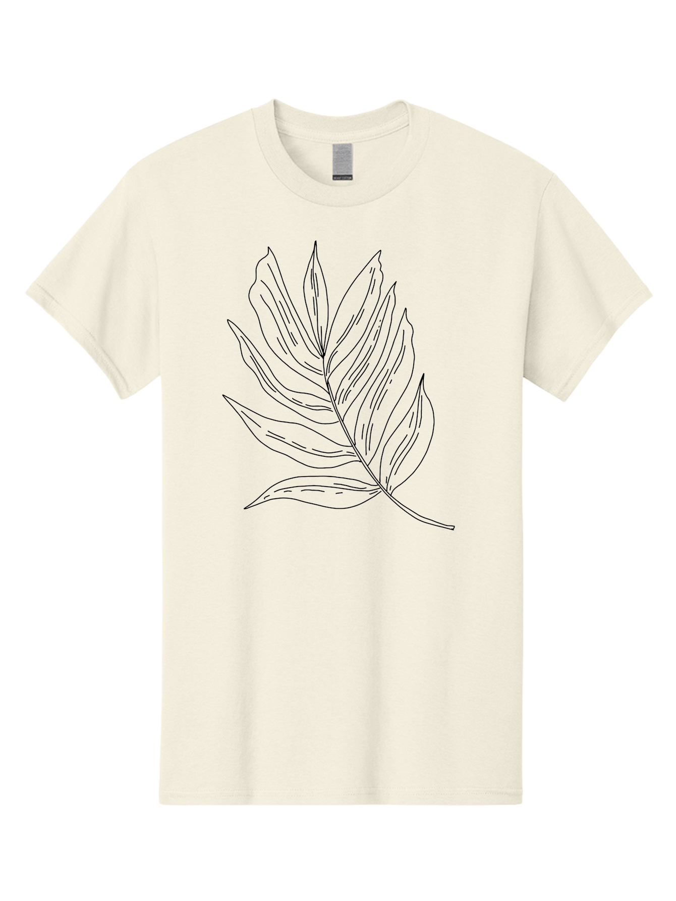 Leaf-Illustration Men'S Graphic Tee, 100% Cotton, Comfortable Casual Summer Wear, Machine Washable, Simple Leaf Illustration, Black Outline, Minimalist Design, Botanical Art, Hand-Drawn Leaf, Natural Elements, Foliage Graphic, -  Aaa446 17