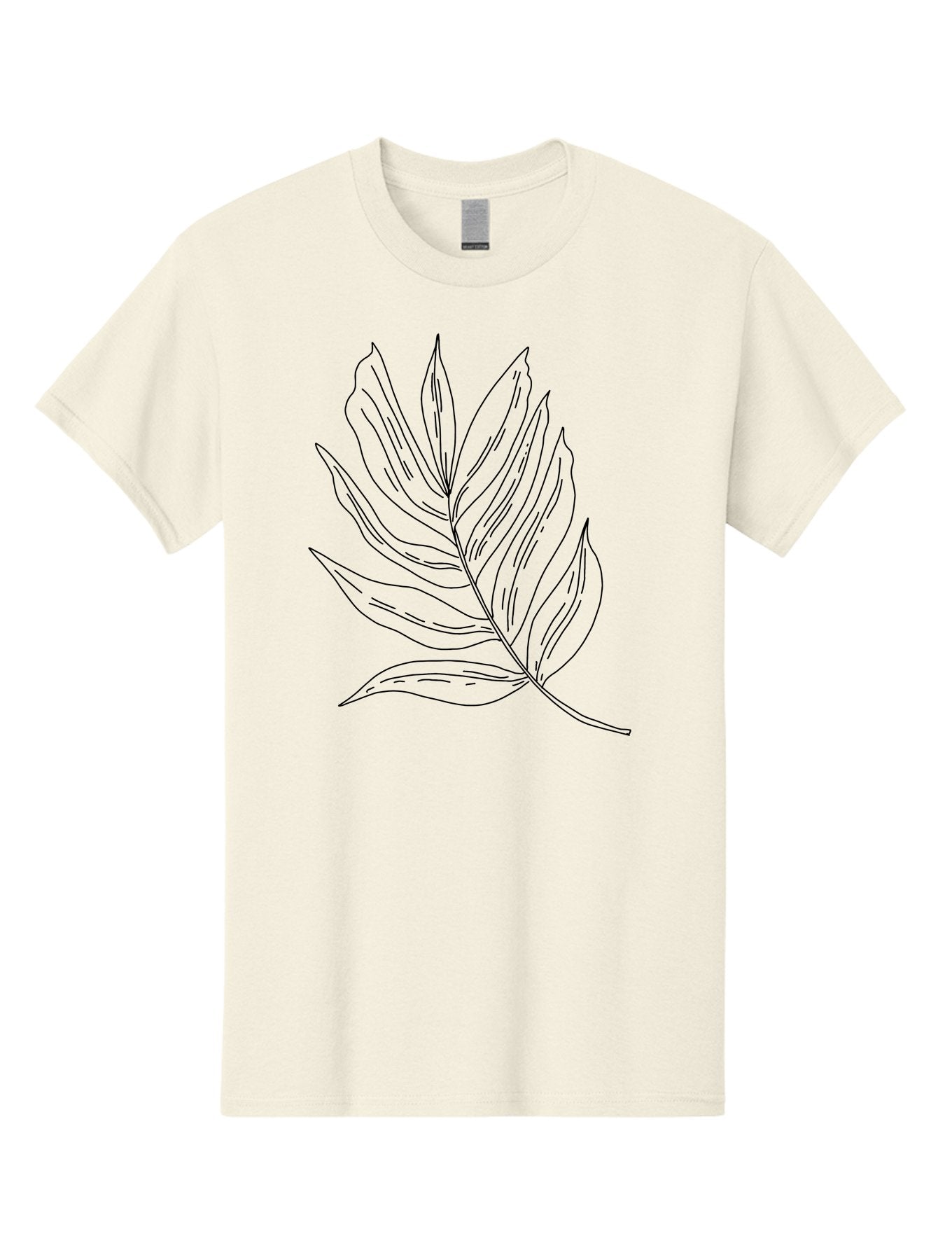 Leaf-Illustration Men'S Graphic Tee, 100% Cotton, Comfortable Casual Summer Wear, Machine Washable, Simple Leaf Illustration, Black Outline, Minimalist Design, Botanical Art, Hand-Drawn Leaf, Natural Elements, Foliage Graphic, -  Aaa446 15