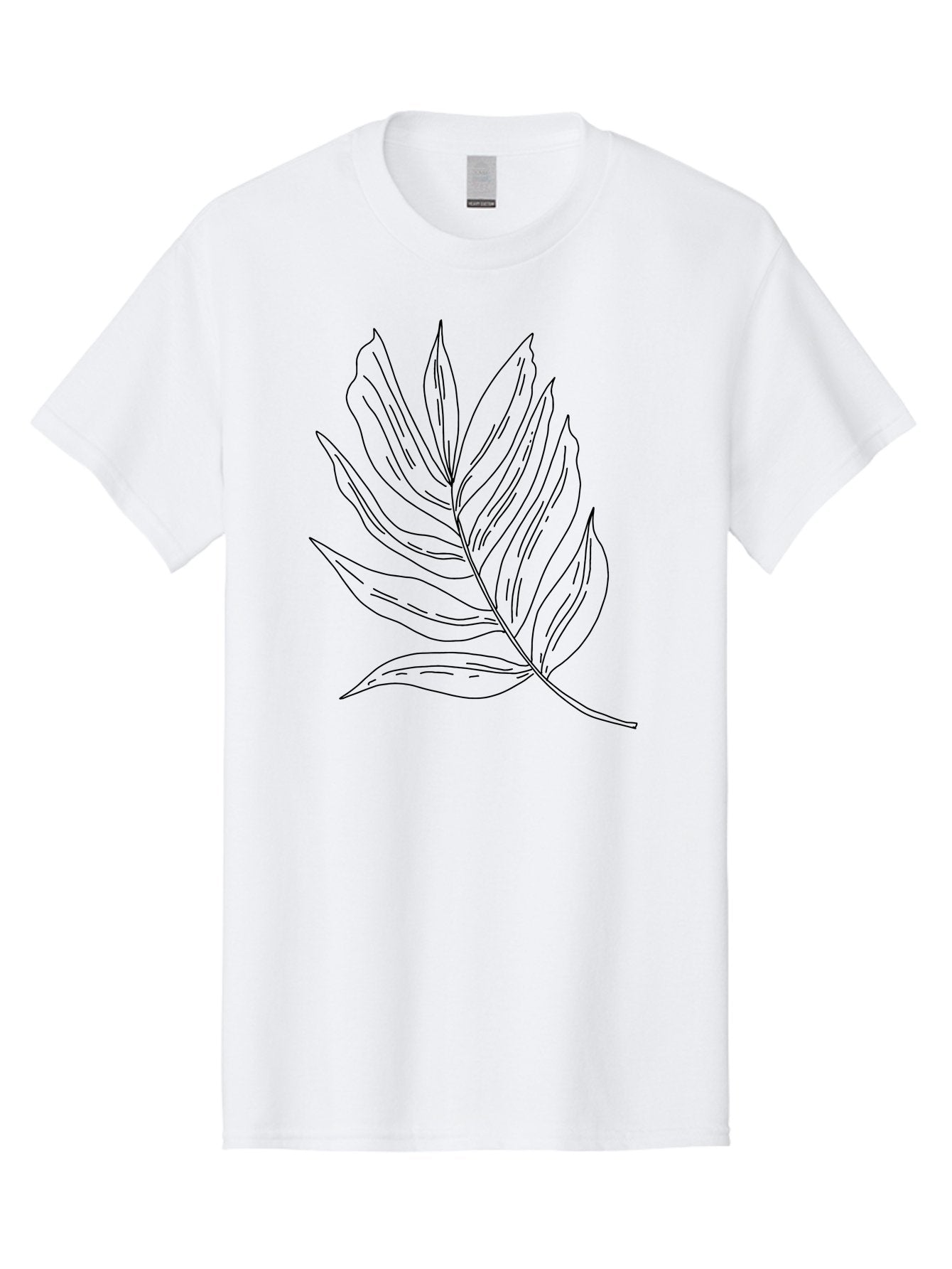 Leaf-Illustration Men'S Graphic Tee, 100% Cotton, Comfortable Casual Summer Wear, Machine Washable, Simple Leaf Illustration, Black Outline, Minimalist Design, Botanical Art, Hand-Drawn Leaf, Natural Elements, Foliage Graphic, -  Aaa446 27