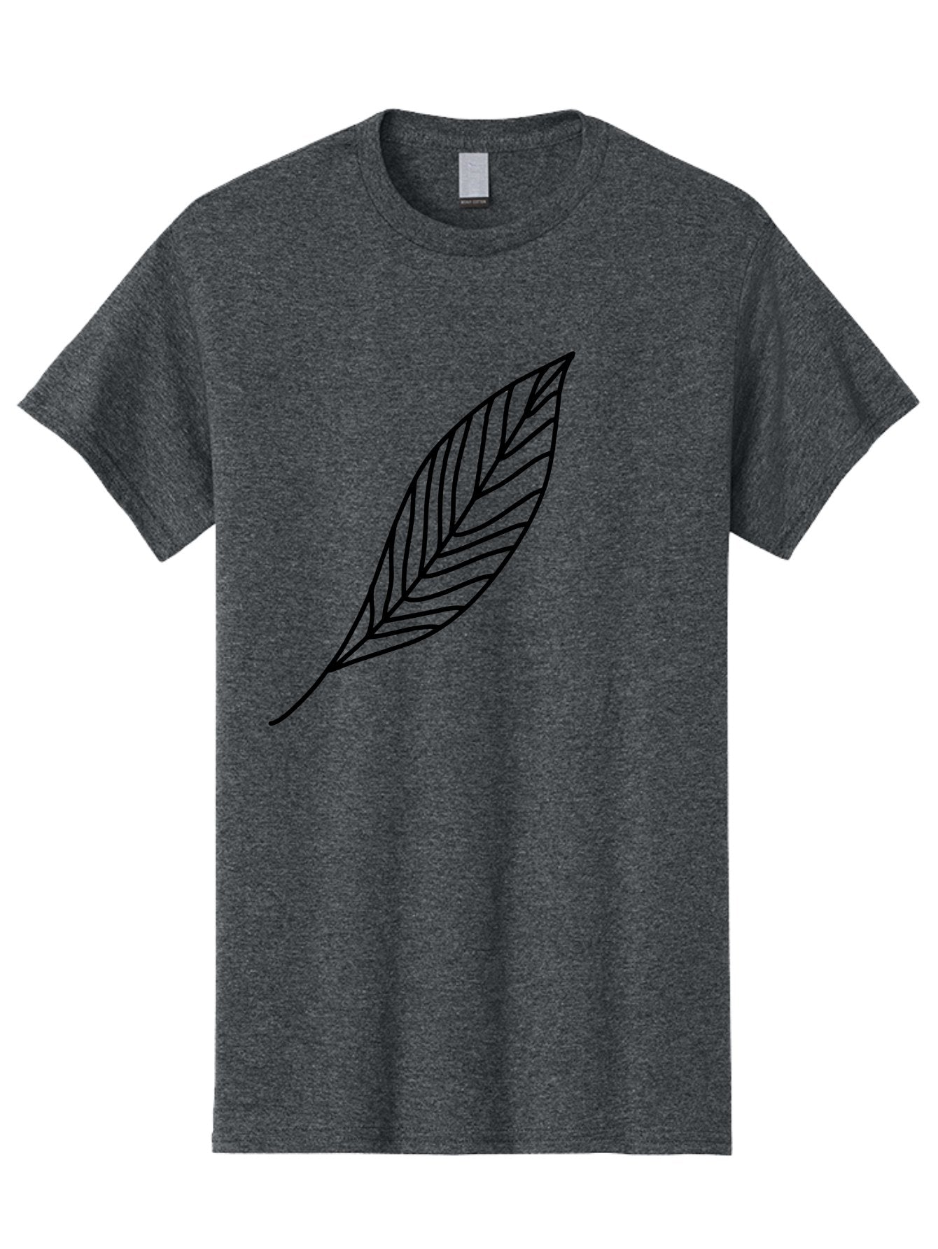 Leaf-Outline Men'S Graphic Tee, 100% Cotton, Comfortable Casual Summer Wear, Machine Washable, Simple Leaf Design, Black Outline, Leaf Illustration, Minimalist Art, Nature-Inspired Graphics, Eco-Friendly Icon -  Aaa447 3