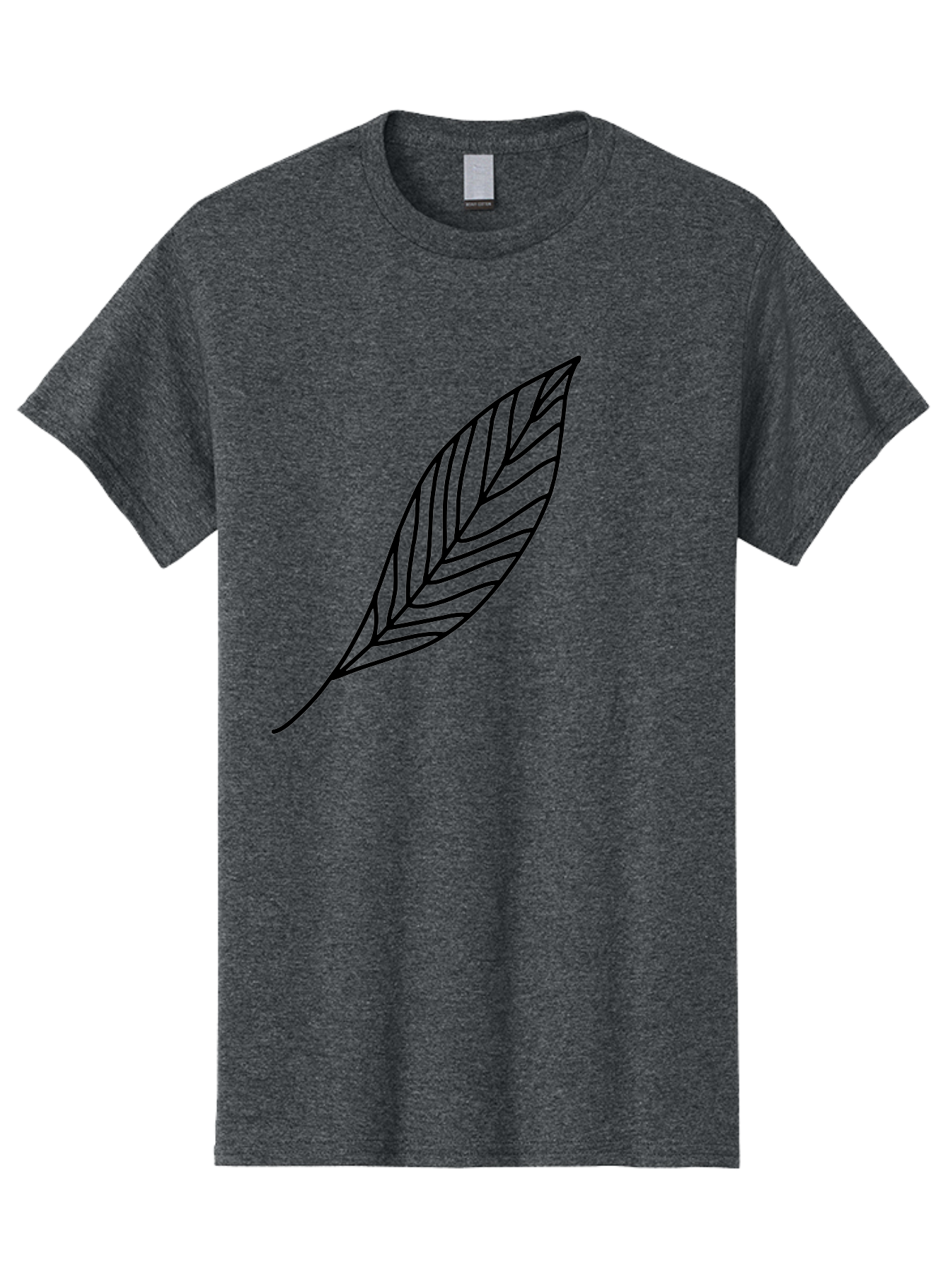 Leaf-Outline Men'S Graphic Tee, 100% Cotton, Comfortable Casual Summer Wear, Machine Washable, Simple Leaf Design, Black Outline, Leaf Illustration, Minimalist Art, Nature-Inspired Graphics, Eco-Friendly Icon -  Aaa447 7