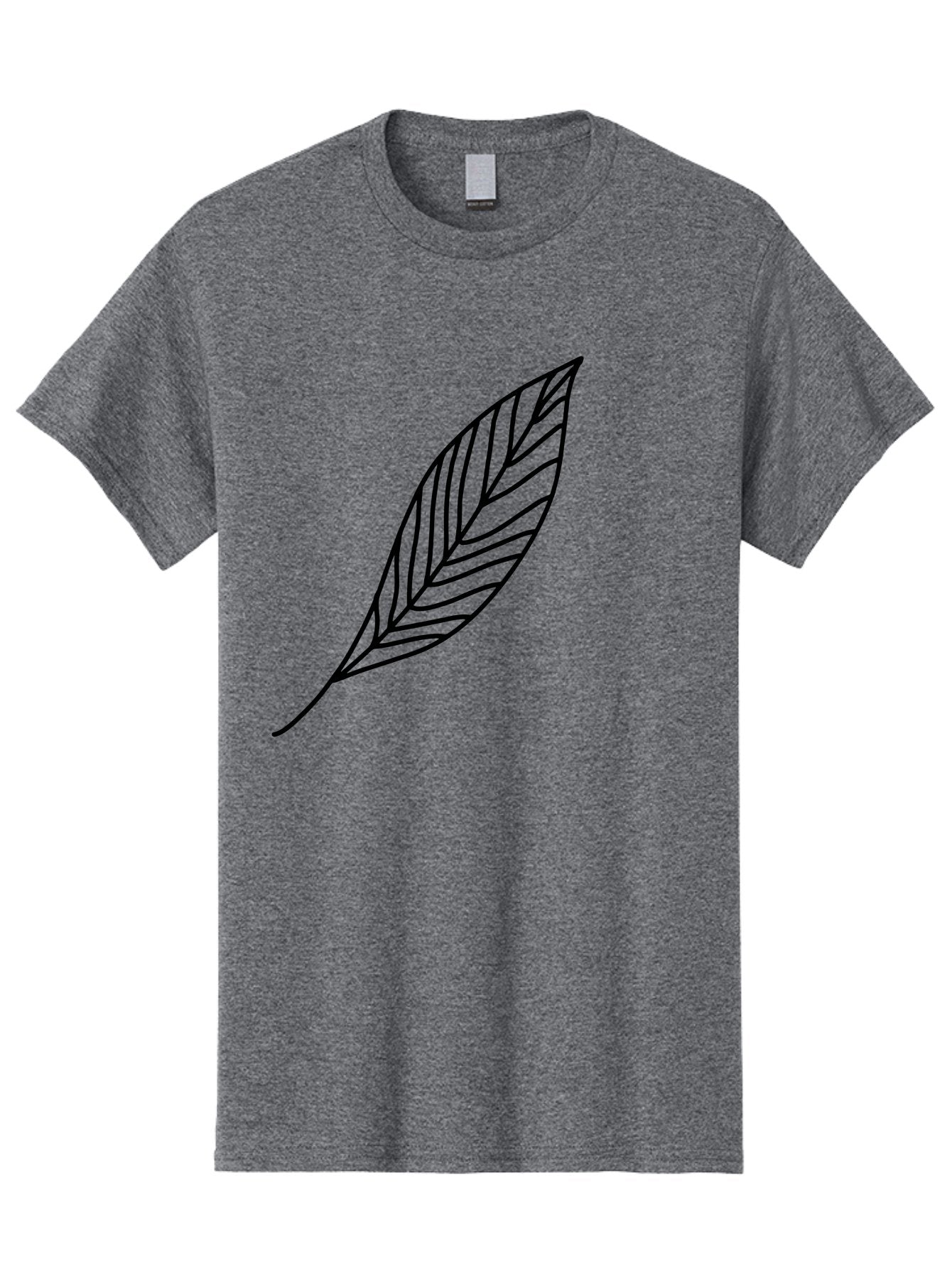 Leaf-Outline Men'S Graphic Tee, 100% Cotton, Comfortable Casual Summer Wear, Machine Washable, Simple Leaf Design, Black Outline, Leaf Illustration, Minimalist Art, Nature-Inspired Graphics, Eco-Friendly Icon -  Aaa447 5