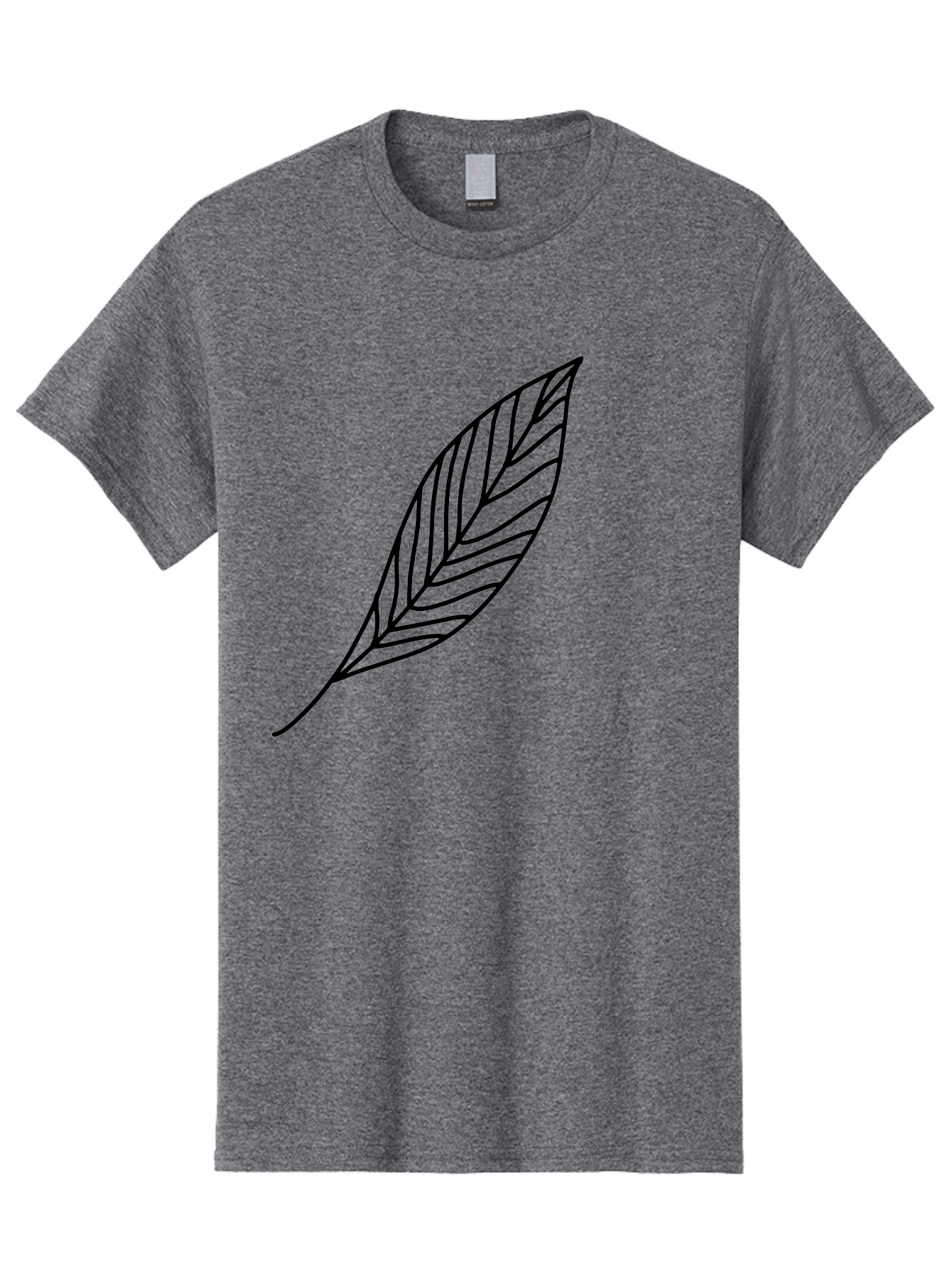 Leaf-Outline Men'S Graphic Tee, 100% Cotton, Comfortable Casual Summer Wear, Machine Washable, Simple Leaf Design, Black Outline, Leaf Illustration, Minimalist Art, Nature-Inspired Graphics, Eco-Friendly Icon -  Aaa447 9