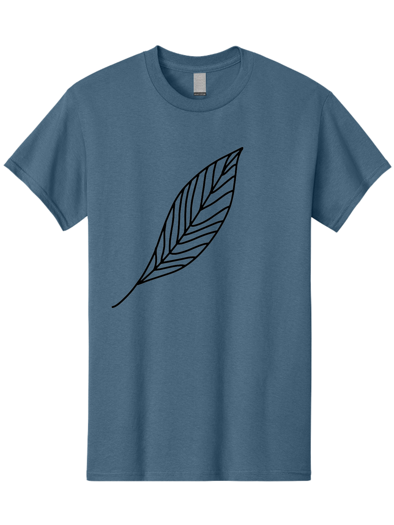 Leaf-Outline Men'S Graphic Tee, 100% Cotton, Comfortable Casual Summer Wear, Machine Washable, Simple Leaf Design, Black Outline, Leaf Illustration, Minimalist Art, Nature-Inspired Graphics, Eco-Friendly Icon -  Aaa447 11