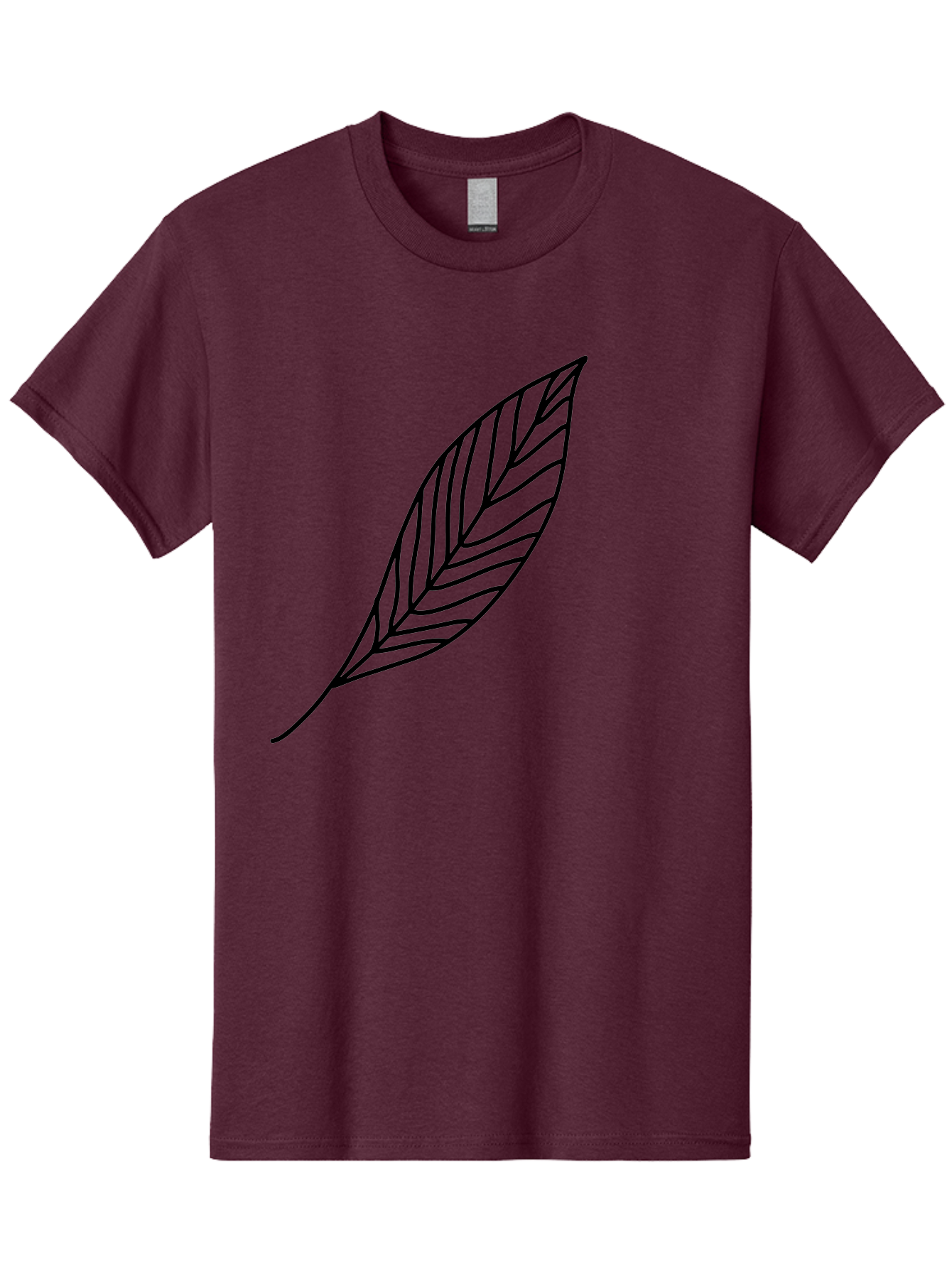 Leaf-Outline Men'S Graphic Tee, 100% Cotton, Comfortable Casual Summer Wear, Machine Washable, Simple Leaf Design, Black Outline, Leaf Illustration, Minimalist Art, Nature-Inspired Graphics, Eco-Friendly Icon -  Aaa447 13
