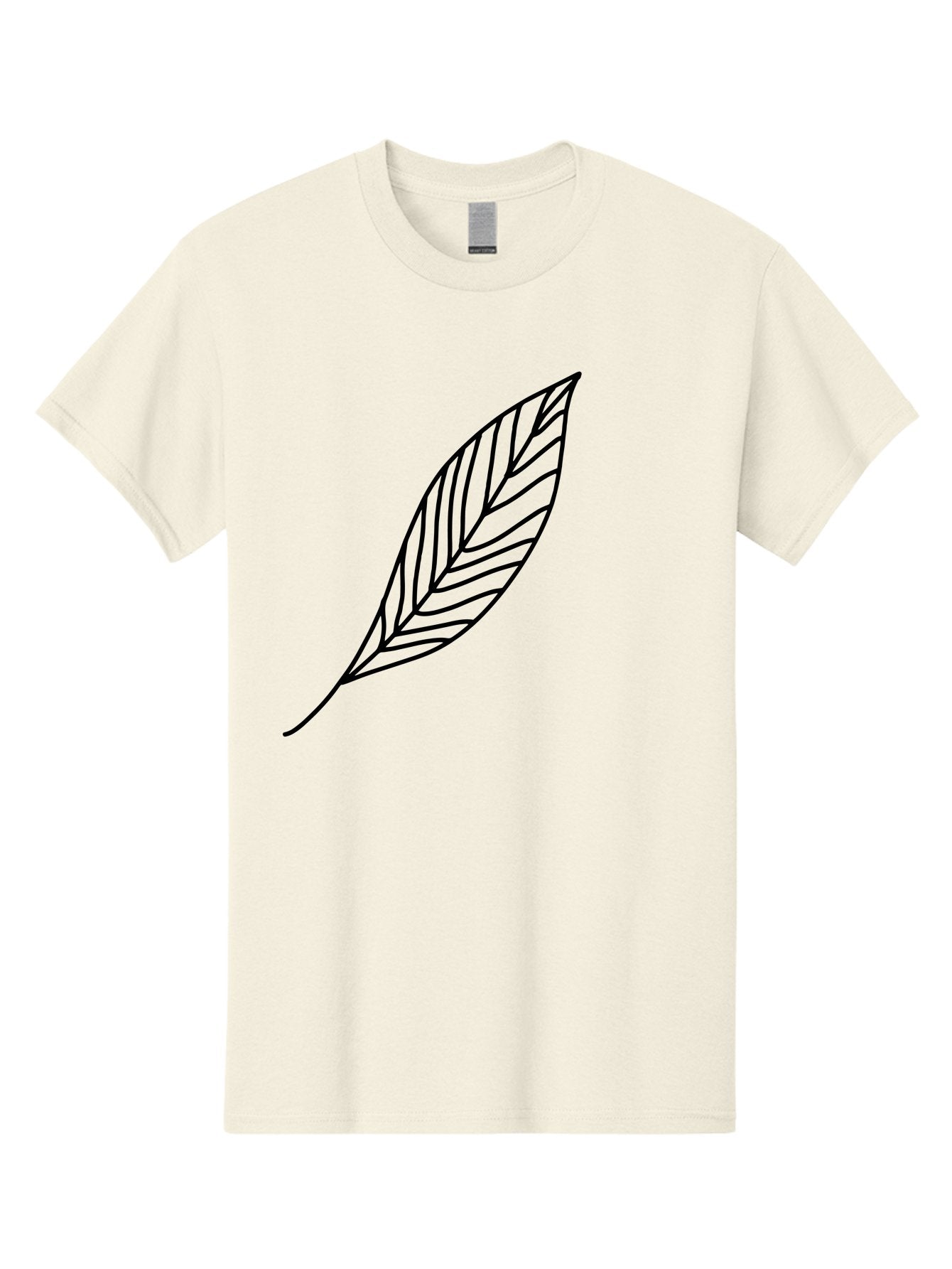 Leaf-Outline Men'S Graphic Tee, 100% Cotton, Comfortable Casual Summer Wear, Machine Washable, Simple Leaf Design, Black Outline, Leaf Illustration, Minimalist Art, Nature-Inspired Graphics, Eco-Friendly Icon -  Aaa447 27