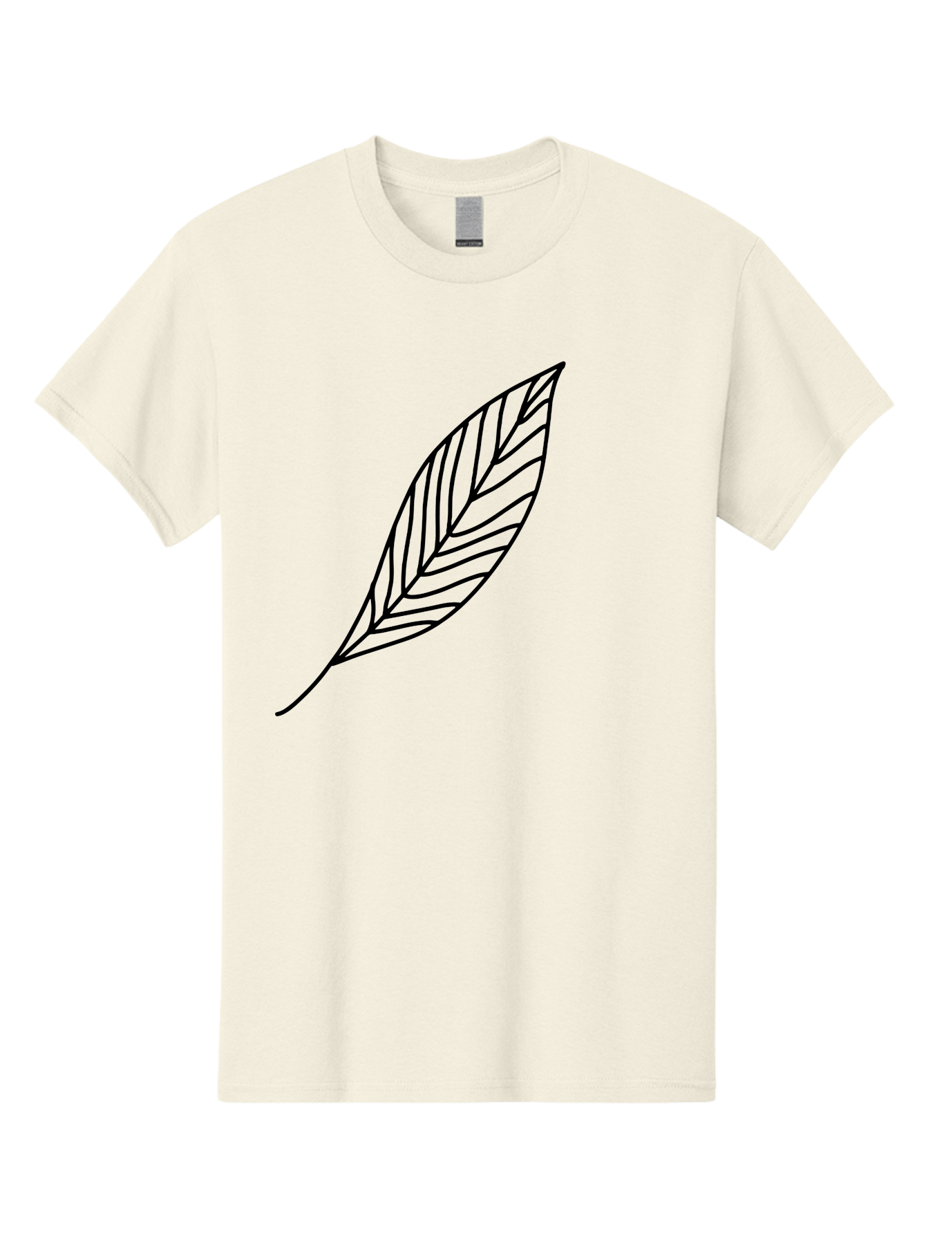 Leaf-Outline Men'S Graphic Tee, 100% Cotton, Comfortable Casual Summer Wear, Machine Washable, Simple Leaf Design, Black Outline, Leaf Illustration, Minimalist Art, Nature-Inspired Graphics, Eco-Friendly Icon -  Aaa447 17