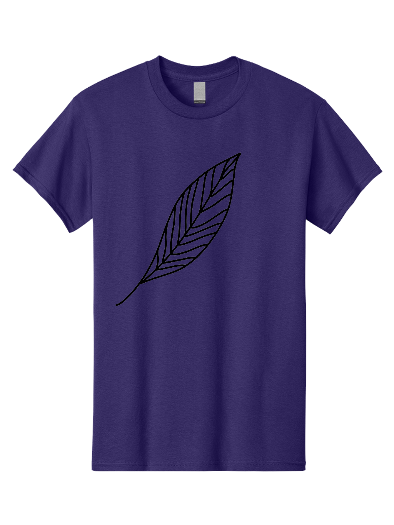 Leaf-Outline Men'S Graphic Tee, 100% Cotton, Comfortable Casual Summer Wear, Machine Washable, Simple Leaf Design, Black Outline, Leaf Illustration, Minimalist Art, Nature-Inspired Graphics, Eco-Friendly Icon -  Aaa447 21