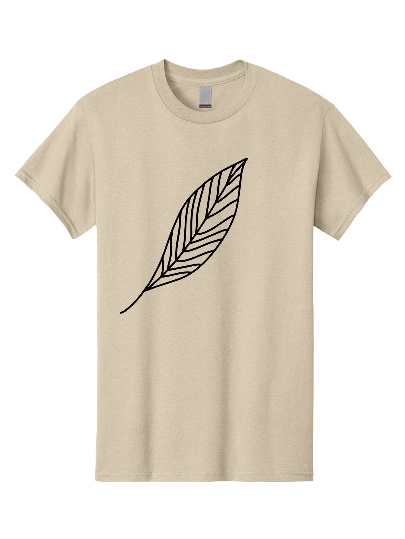 Leaf-Outline Men'S Graphic Tee, 100% Cotton, Comfortable Casual Summer Wear, Machine Washable, Simple Leaf Design, Black Outline, Leaf Illustration, Minimalist Art, Nature-Inspired Graphics, Eco-Friendly Icon -  Aaa447 11