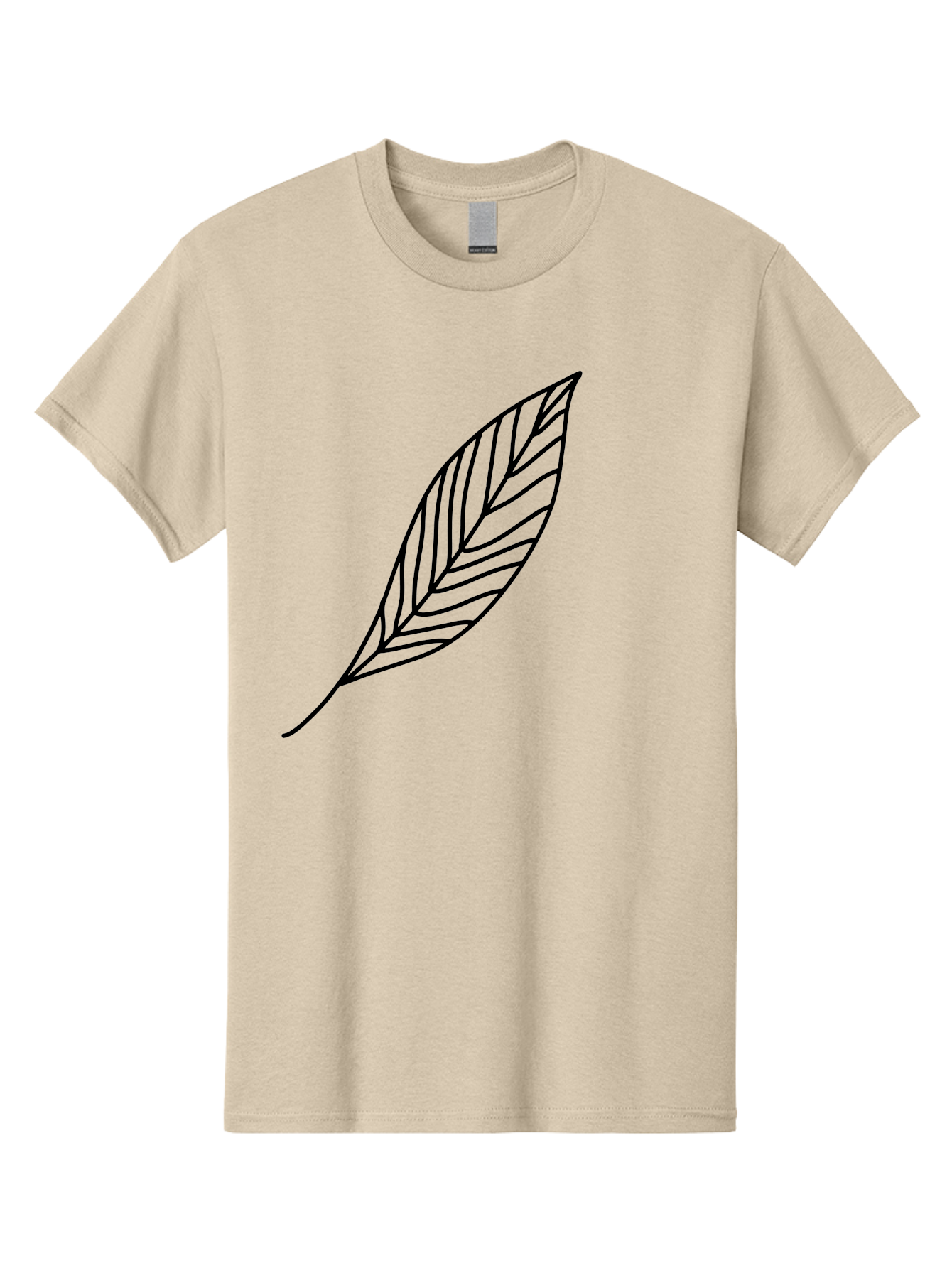 Leaf-Outline Men'S Graphic Tee, 100% Cotton, Comfortable Casual Summer Wear, Machine Washable, Simple Leaf Design, Black Outline, Leaf Illustration, Minimalist Art, Nature-Inspired Graphics, Eco-Friendly Icon -  Aaa447 27