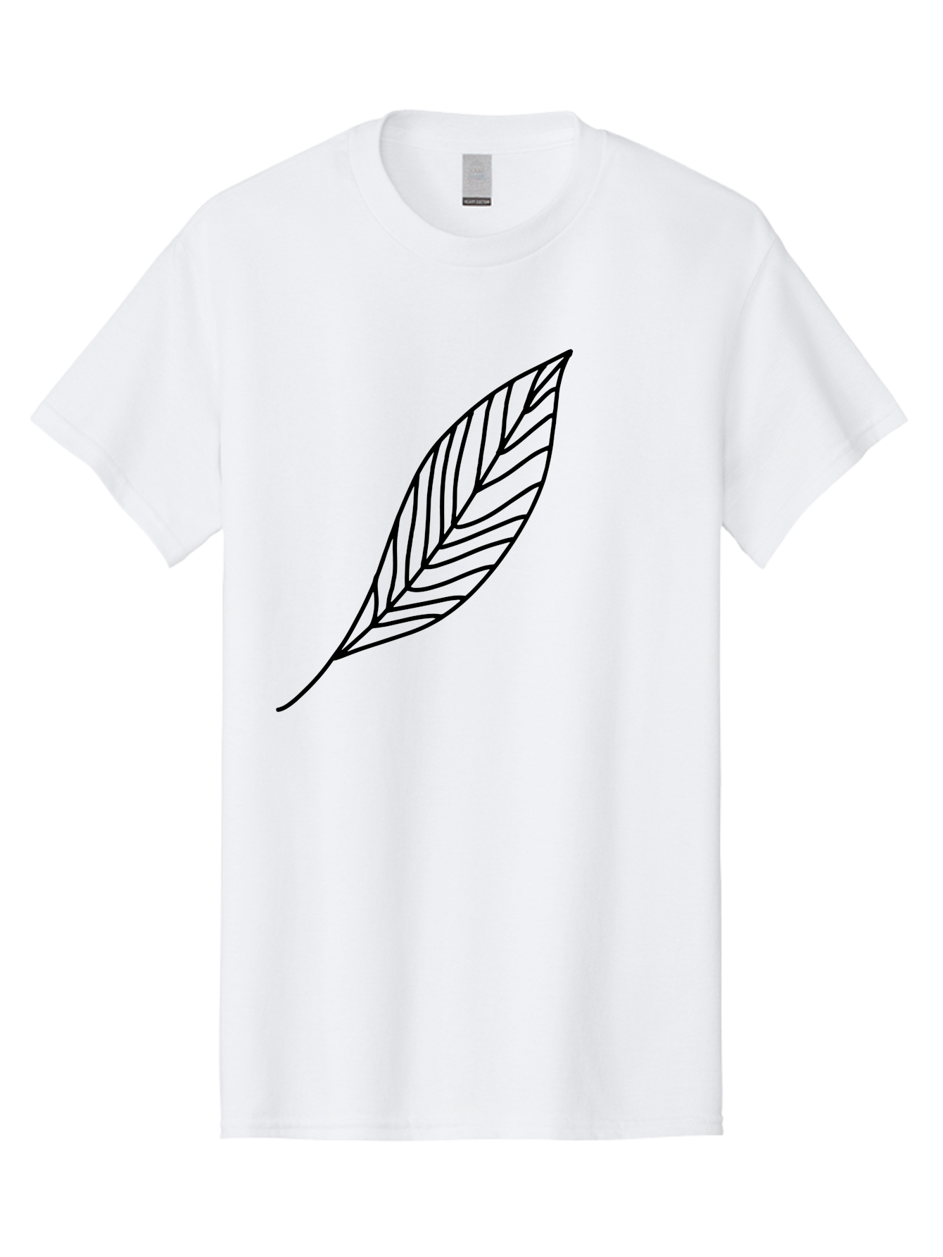 Leaf-Outline Men'S Graphic Tee, 100% Cotton, Comfortable Casual Summer Wear, Machine Washable, Simple Leaf Design, Black Outline, Leaf Illustration, Minimalist Art, Nature-Inspired Graphics, Eco-Friendly Icon -  Aaa447 29