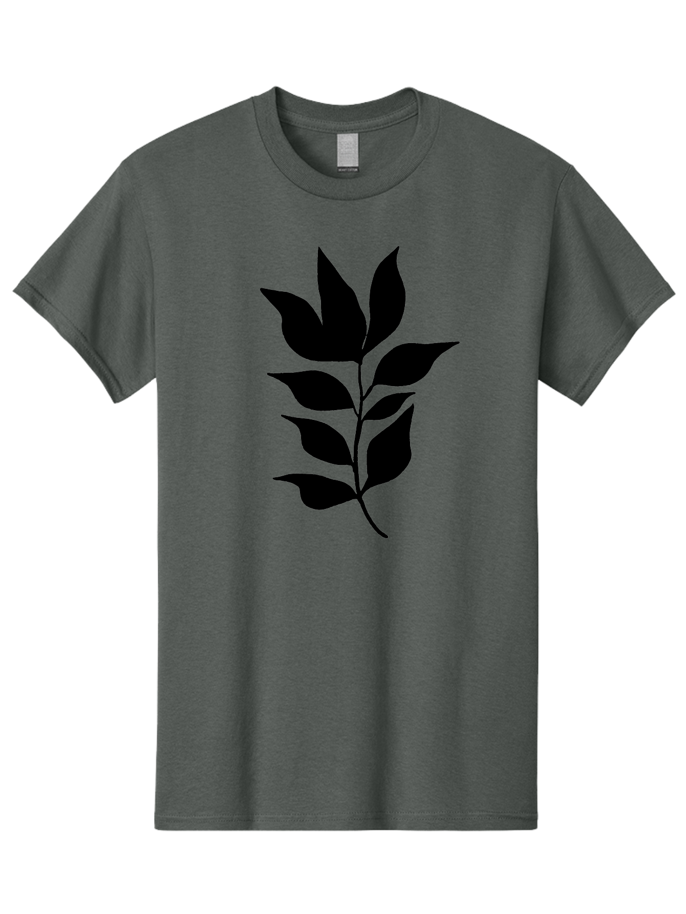 Leaf-Silhouette Men'S Graphic Tee, 100% Cotton, Comfortable Casual Summer Wear, Machine Washable, Leafy Branch, Foliage, Silhouette, Nature Icon, Simple Design, Leaf Graphics, Floral Element, Minimalist Art, Plant Symbol -  Aaa448 3