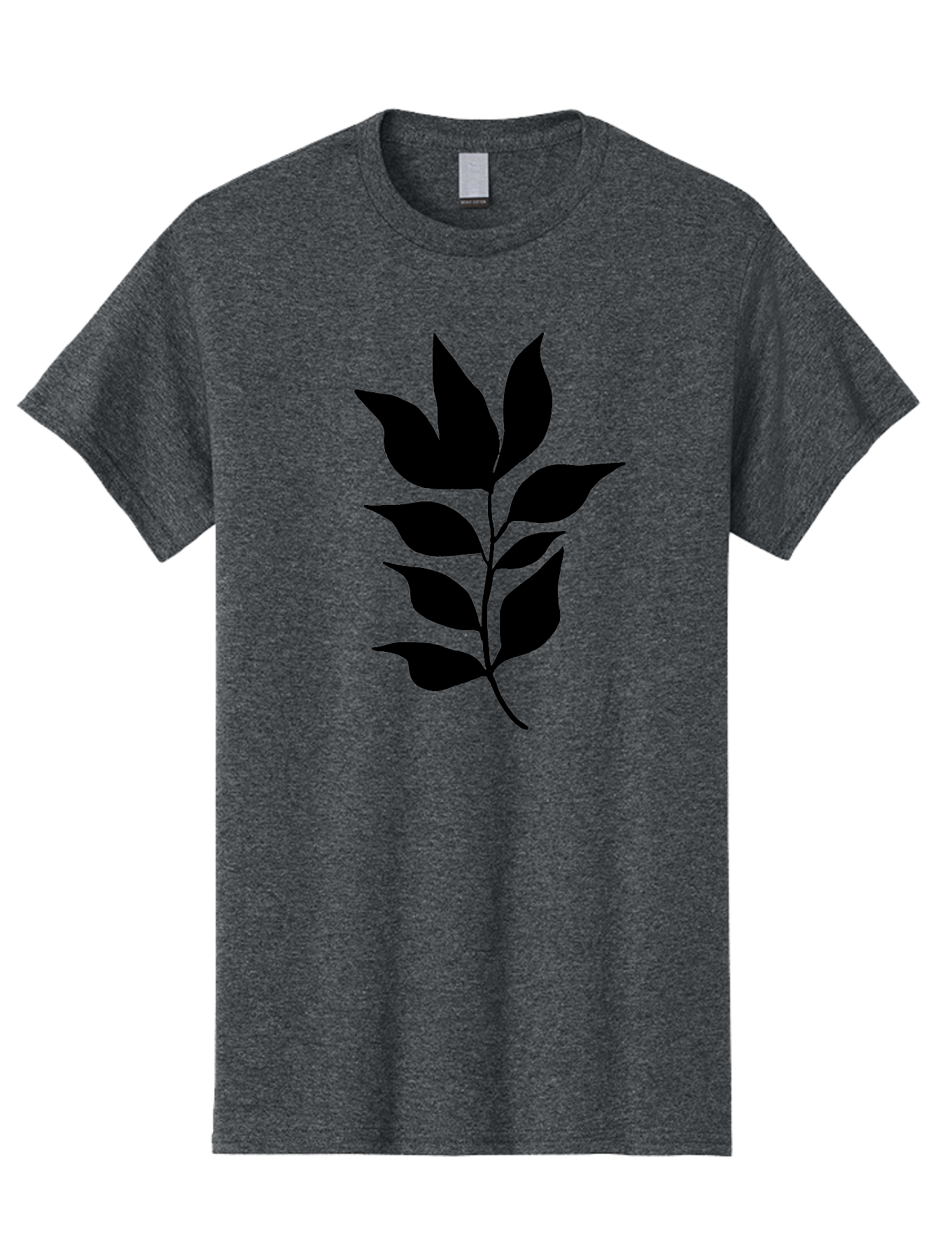 Leaf-Silhouette Men'S Graphic Tee, 100% Cotton, Comfortable Casual Summer Wear, Machine Washable, Leafy Branch, Foliage, Silhouette, Nature Icon, Simple Design, Leaf Graphics, Floral Element, Minimalist Art, Plant Symbol -  Aaa448 7