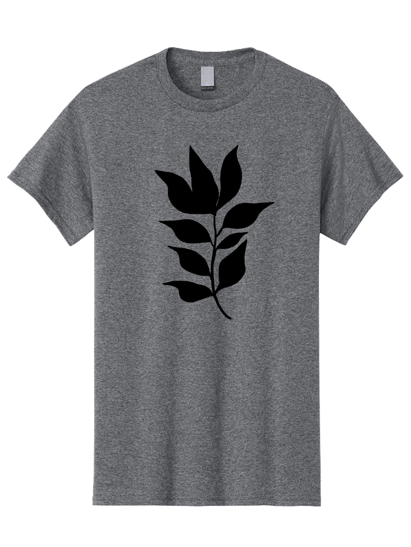 Leaf-Silhouette Men'S Graphic Tee, 100% Cotton, Comfortable Casual Summer Wear, Machine Washable, Leafy Branch, Foliage, Silhouette, Nature Icon, Simple Design, Leaf Graphics, Floral Element, Minimalist Art, Plant Symbol -  Aaa448 27