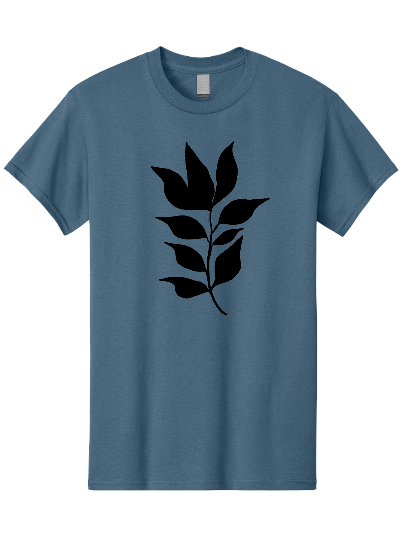 Leaf-Silhouette Men'S Graphic Tee, 100% Cotton, Comfortable Casual Summer Wear, Machine Washable, Leafy Branch, Foliage, Silhouette, Nature Icon, Simple Design, Leaf Graphics, Floral Element, Minimalist Art, Plant Symbol -  Aaa448 11