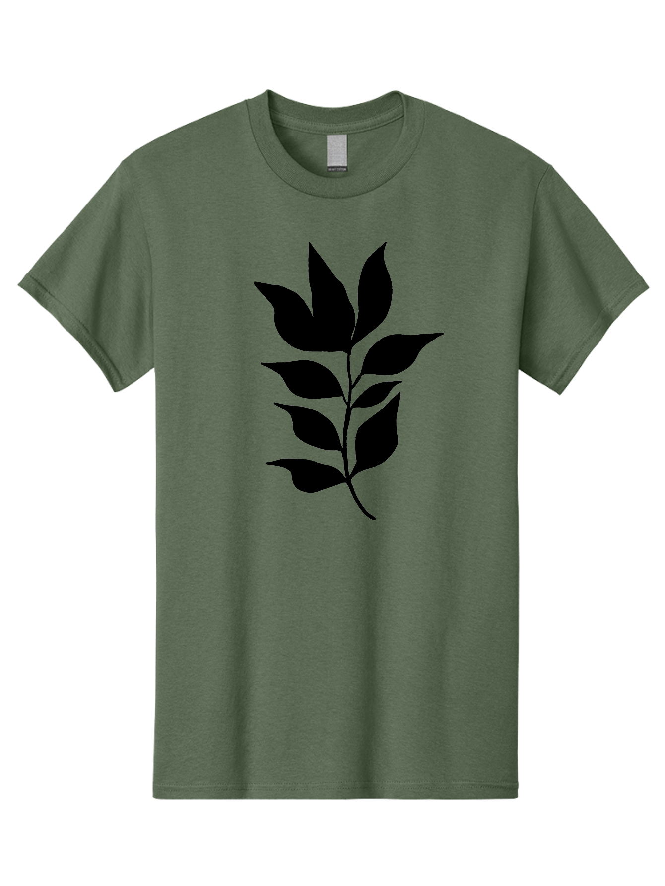 Leaf-Silhouette Men'S Graphic Tee, 100% Cotton, Comfortable Casual Summer Wear, Machine Washable, Leafy Branch, Foliage, Silhouette, Nature Icon, Simple Design, Leaf Graphics, Floral Element, Minimalist Art, Plant Symbol -  Aaa448 15