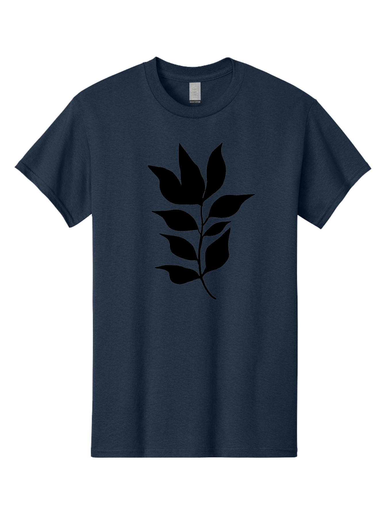 Leaf-Silhouette Men'S Graphic Tee, 100% Cotton, Comfortable Casual Summer Wear, Machine Washable, Leafy Branch, Foliage, Silhouette, Nature Icon, Simple Design, Leaf Graphics, Floral Element, Minimalist Art, Plant Symbol -  Aaa448 19