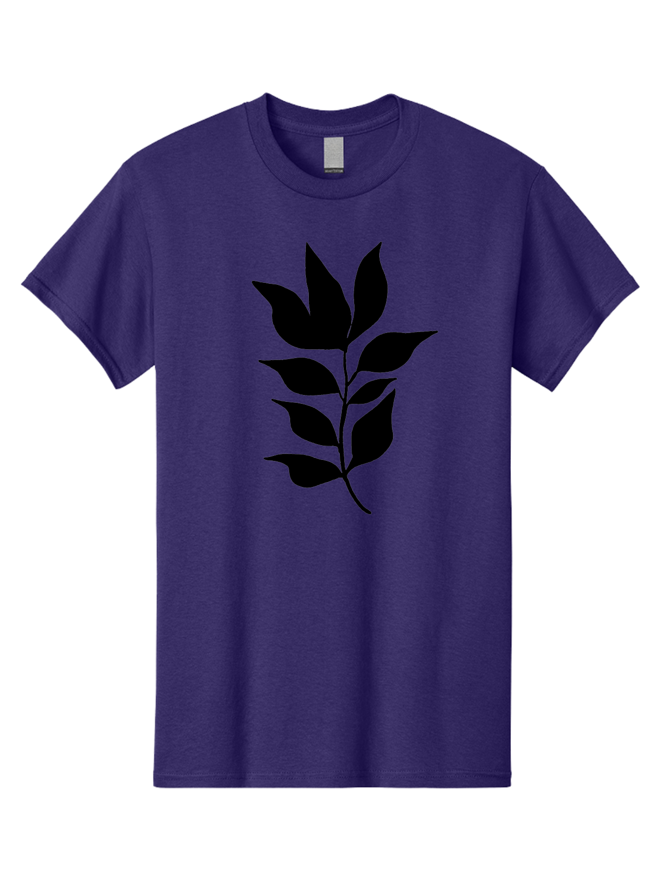 Leaf-Silhouette Men'S Graphic Tee, 100% Cotton, Comfortable Casual Summer Wear, Machine Washable, Leafy Branch, Foliage, Silhouette, Nature Icon, Simple Design, Leaf Graphics, Floral Element, Minimalist Art, Plant Symbol -  Aaa448 21