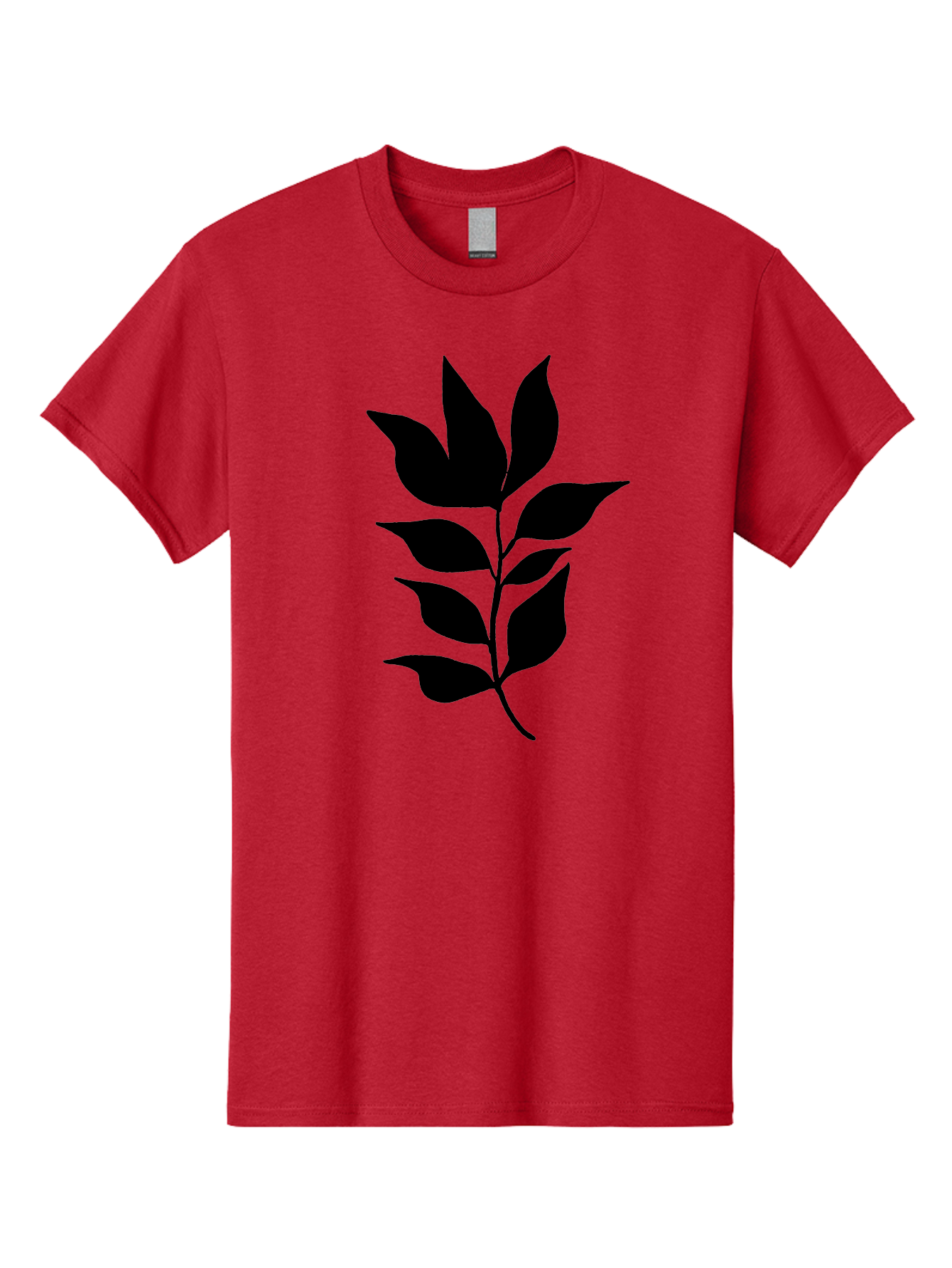 Leaf-Silhouette Men'S Graphic Tee, 100% Cotton, Comfortable Casual Summer Wear, Machine Washable, Leafy Branch, Foliage, Silhouette, Nature Icon, Simple Design, Leaf Graphics, Floral Element, Minimalist Art, Plant Symbol -  Aaa448 23