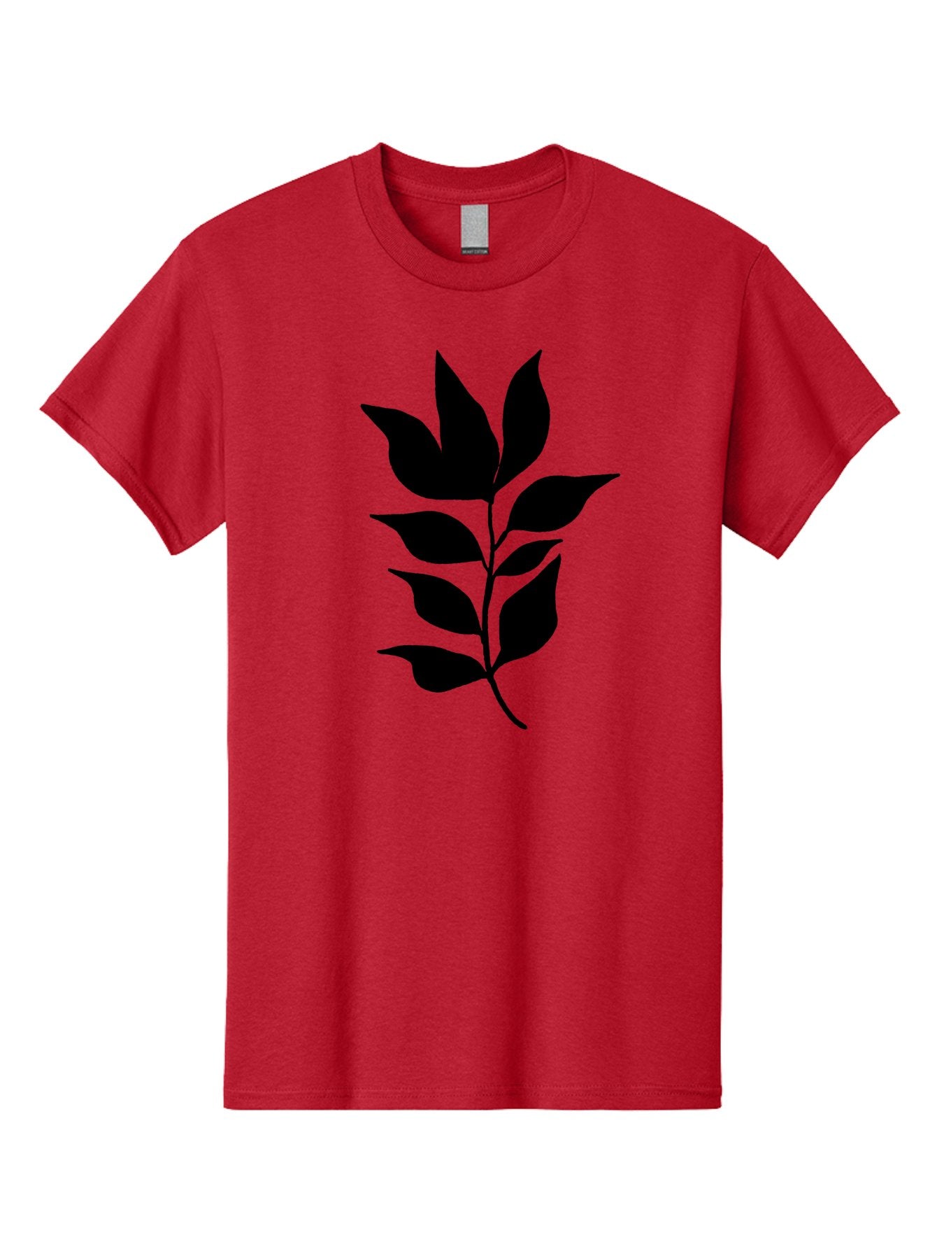 Leaf-Silhouette Men'S Graphic Tee, 100% Cotton, Comfortable Casual Summer Wear, Machine Washable, Leafy Branch, Foliage, Silhouette, Nature Icon, Simple Design, Leaf Graphics, Floral Element, Minimalist Art, Plant Symbol -  Aaa448 11