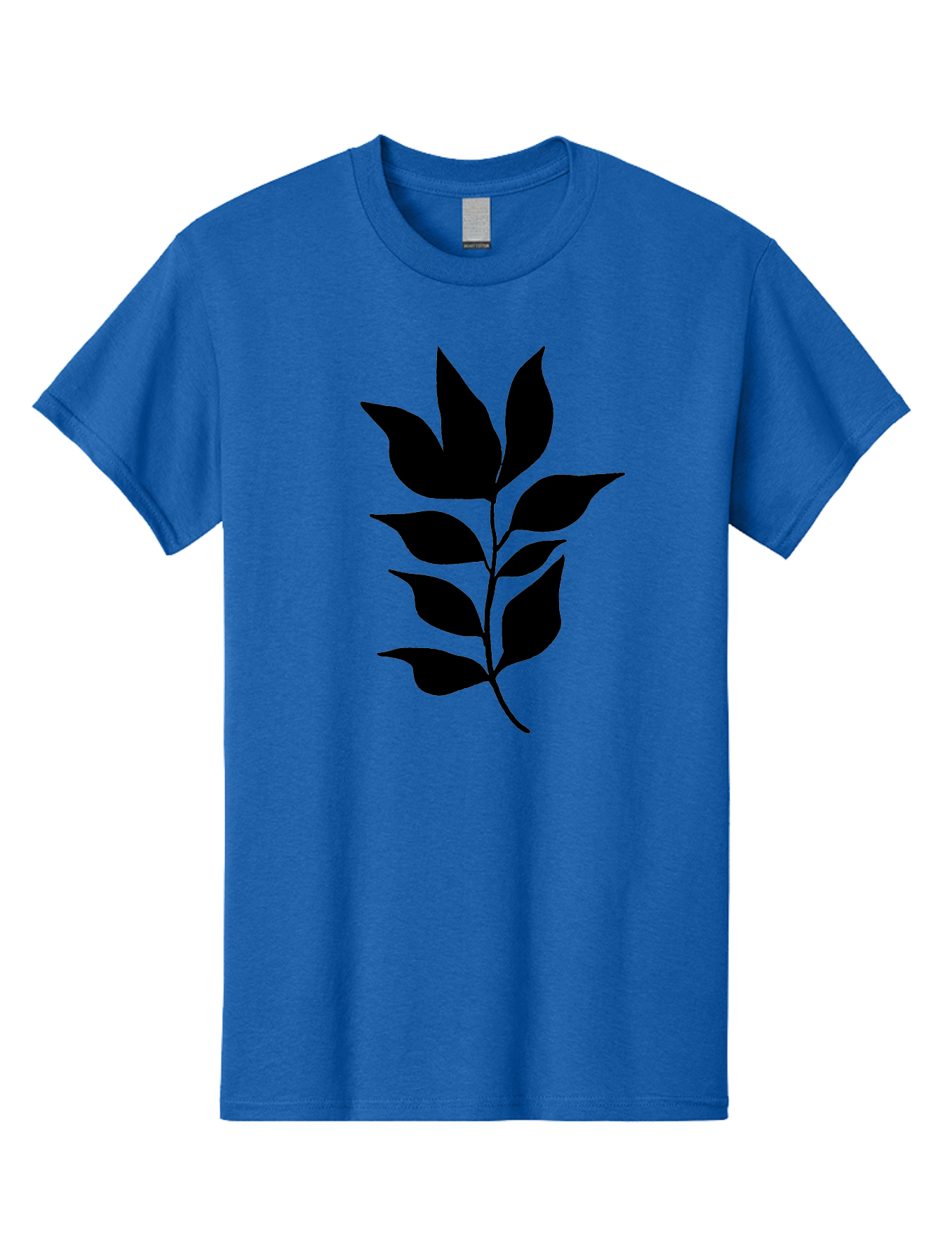 Leaf-Silhouette Men'S Graphic Tee, 100% Cotton, Comfortable Casual Summer Wear, Machine Washable, Leafy Branch, Foliage, Silhouette, Nature Icon, Simple Design, Leaf Graphics, Floral Element, Minimalist Art, Plant Symbol -  Aaa448 25