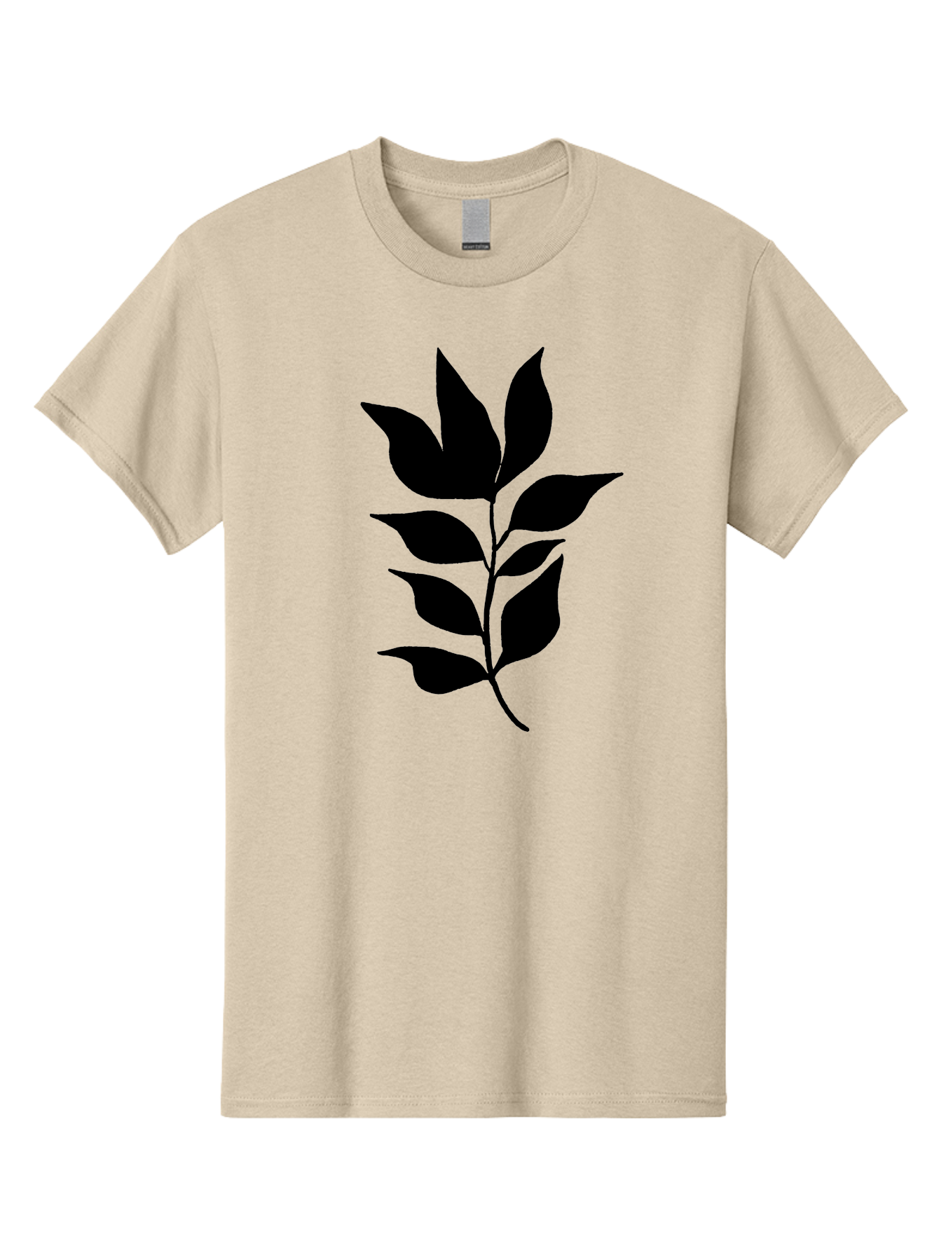 Leaf-Silhouette Men'S Graphic Tee, 100% Cotton, Comfortable Casual Summer Wear, Machine Washable, Leafy Branch, Foliage, Silhouette, Nature Icon, Simple Design, Leaf Graphics, Floral Element, Minimalist Art, Plant Symbol -  Aaa448 27