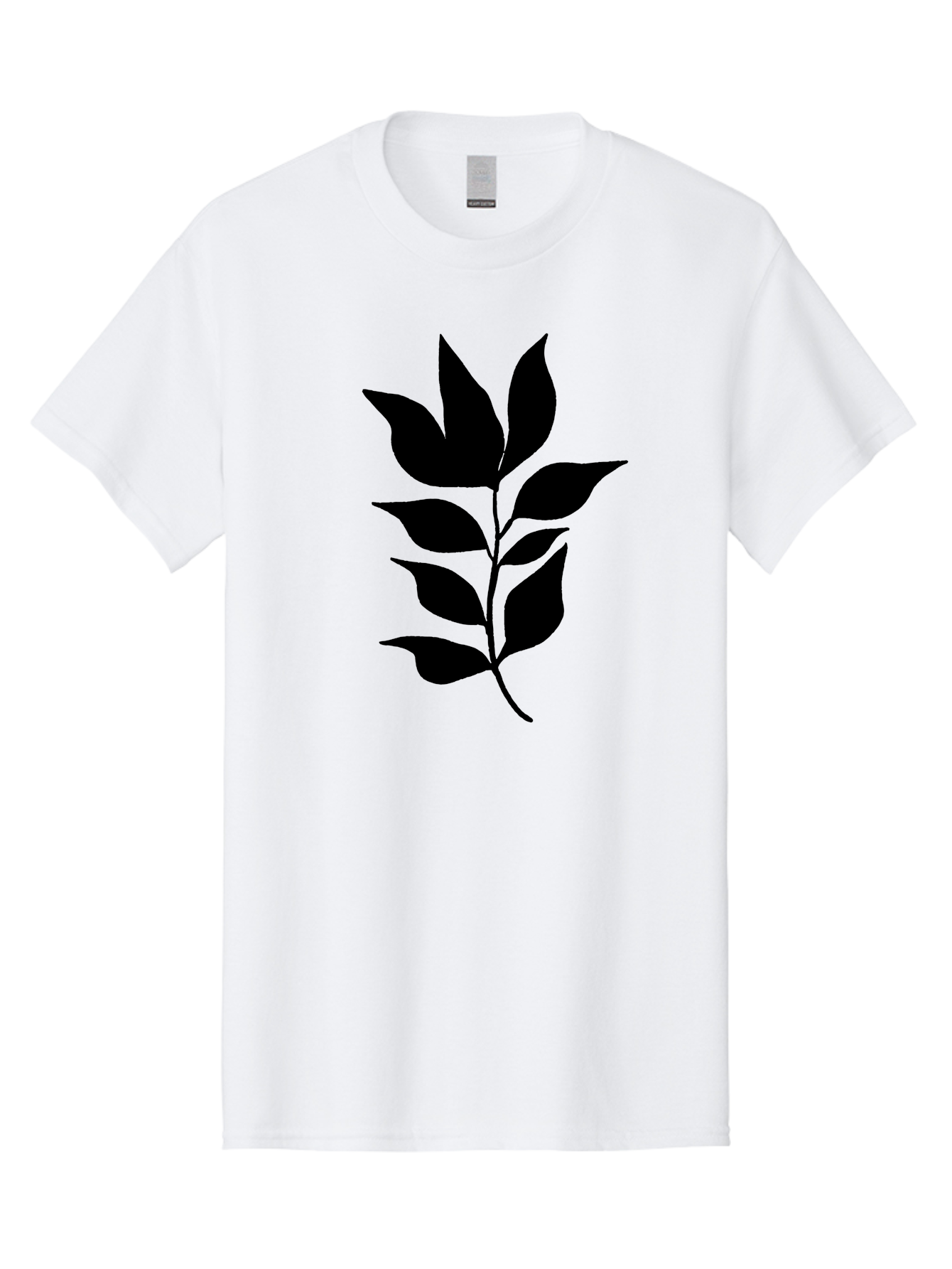 Leaf-Silhouette Men'S Graphic Tee, 100% Cotton, Comfortable Casual Summer Wear, Machine Washable, Leafy Branch, Foliage, Silhouette, Nature Icon, Simple Design, Leaf Graphics, Floral Element, Minimalist Art, Plant Symbol -  Aaa448 29