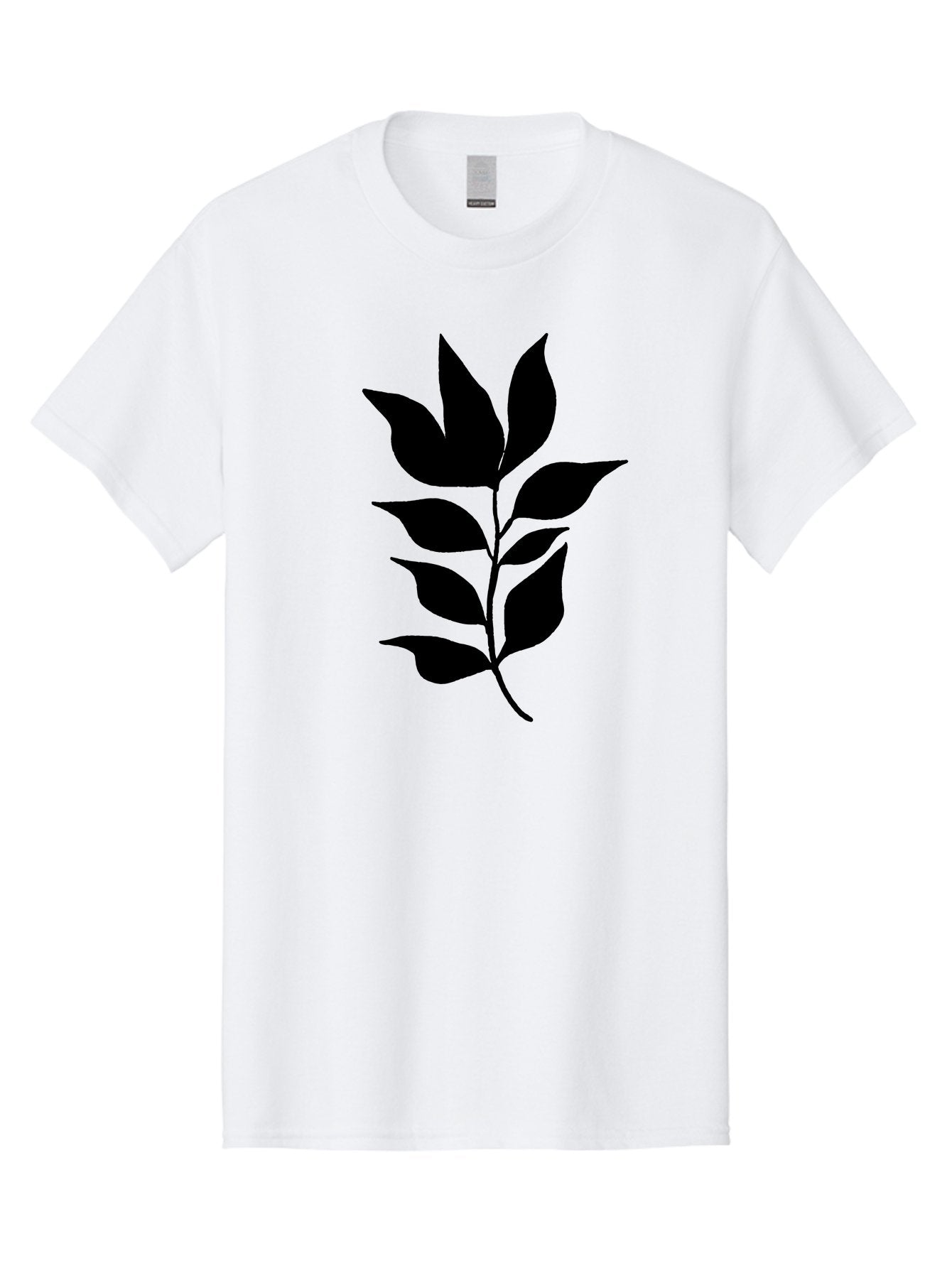 Leaf-Silhouette Men'S Graphic Tee, 100% Cotton, Comfortable Casual Summer Wear, Machine Washable, Leafy Branch, Foliage, Silhouette, Nature Icon, Simple Design, Leaf Graphics, Floral Element, Minimalist Art, Plant Symbol -  Aaa448 17
