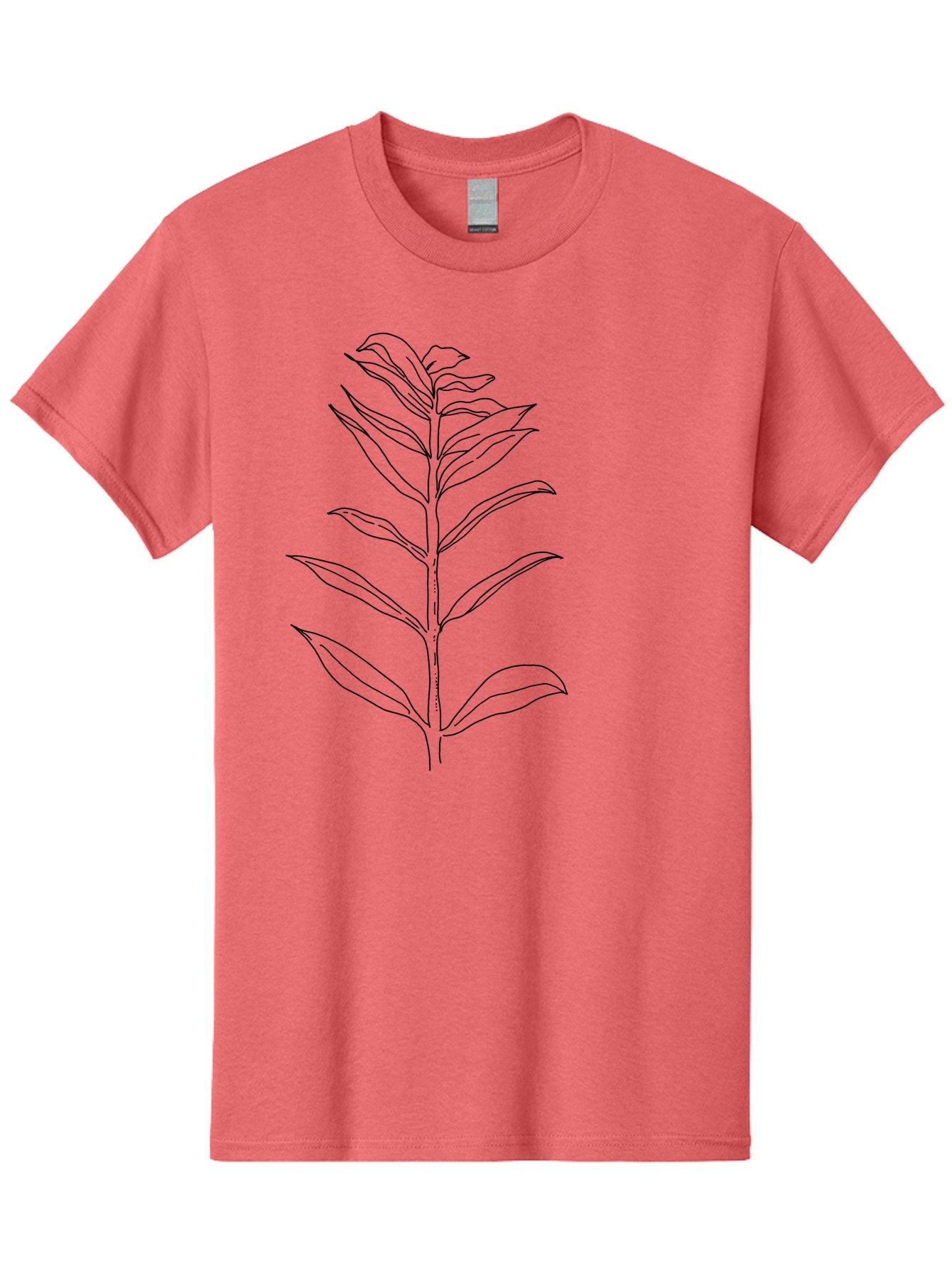 Leaf Men'S Graphic Tee, 100% Cotton, Comfortable Casual Summer Wear, Machine Washable, Hand-Drawn Leaf, Simple Illustration, Black Outline, Leafy Branch, Minimalist Design, Botanical Art -  Aaa449 5