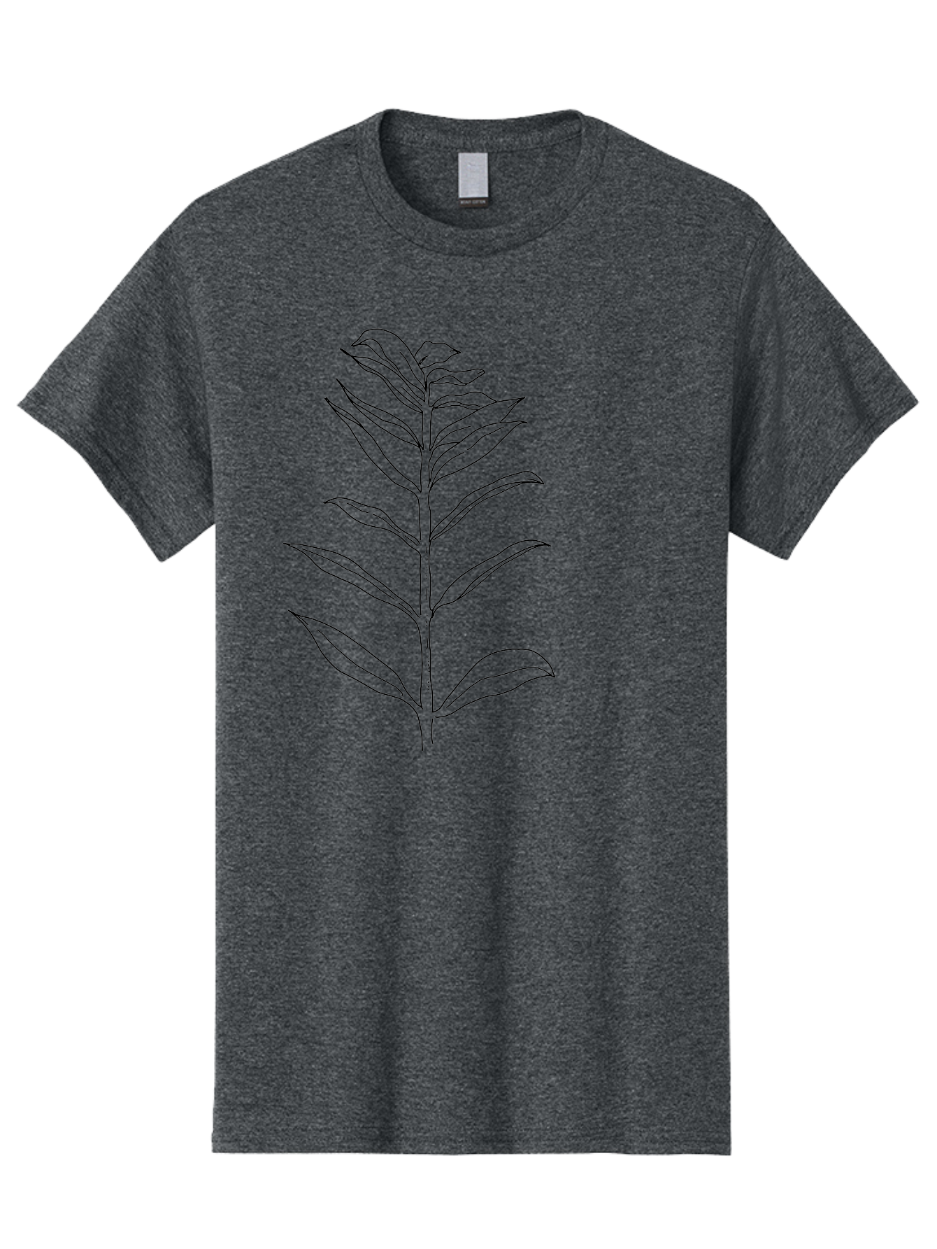 Leaf Men'S Graphic Tee, 100% Cotton, Comfortable Casual Summer Wear, Machine Washable, Hand-Drawn Leaf, Simple Illustration, Black Outline, Leafy Branch, Minimalist Design, Botanical Art -  Aaa449 7