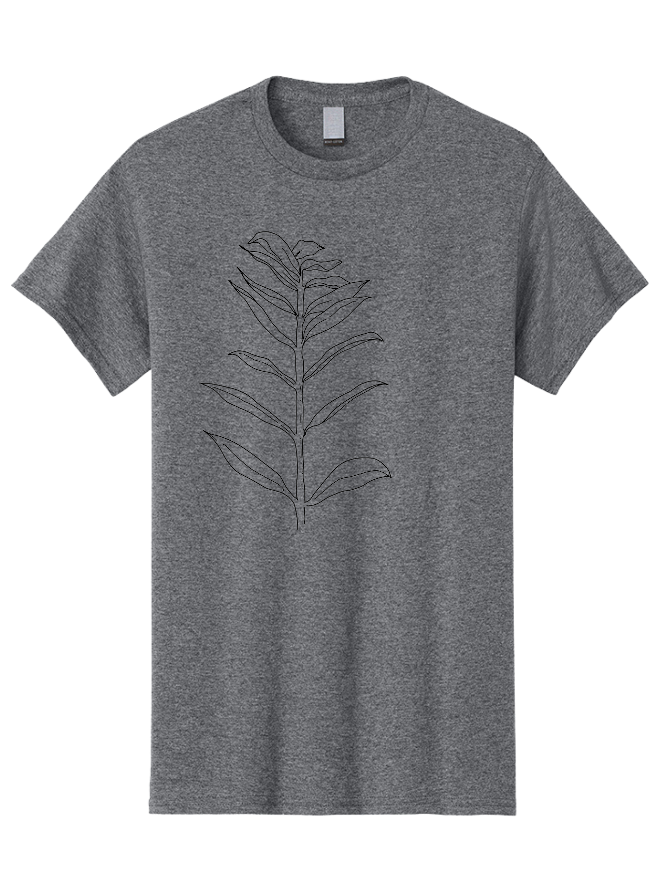 Leaf Men'S Graphic Tee, 100% Cotton, Comfortable Casual Summer Wear, Machine Washable, Hand-Drawn Leaf, Simple Illustration, Black Outline, Leafy Branch, Minimalist Design, Botanical Art -  Aaa449 9