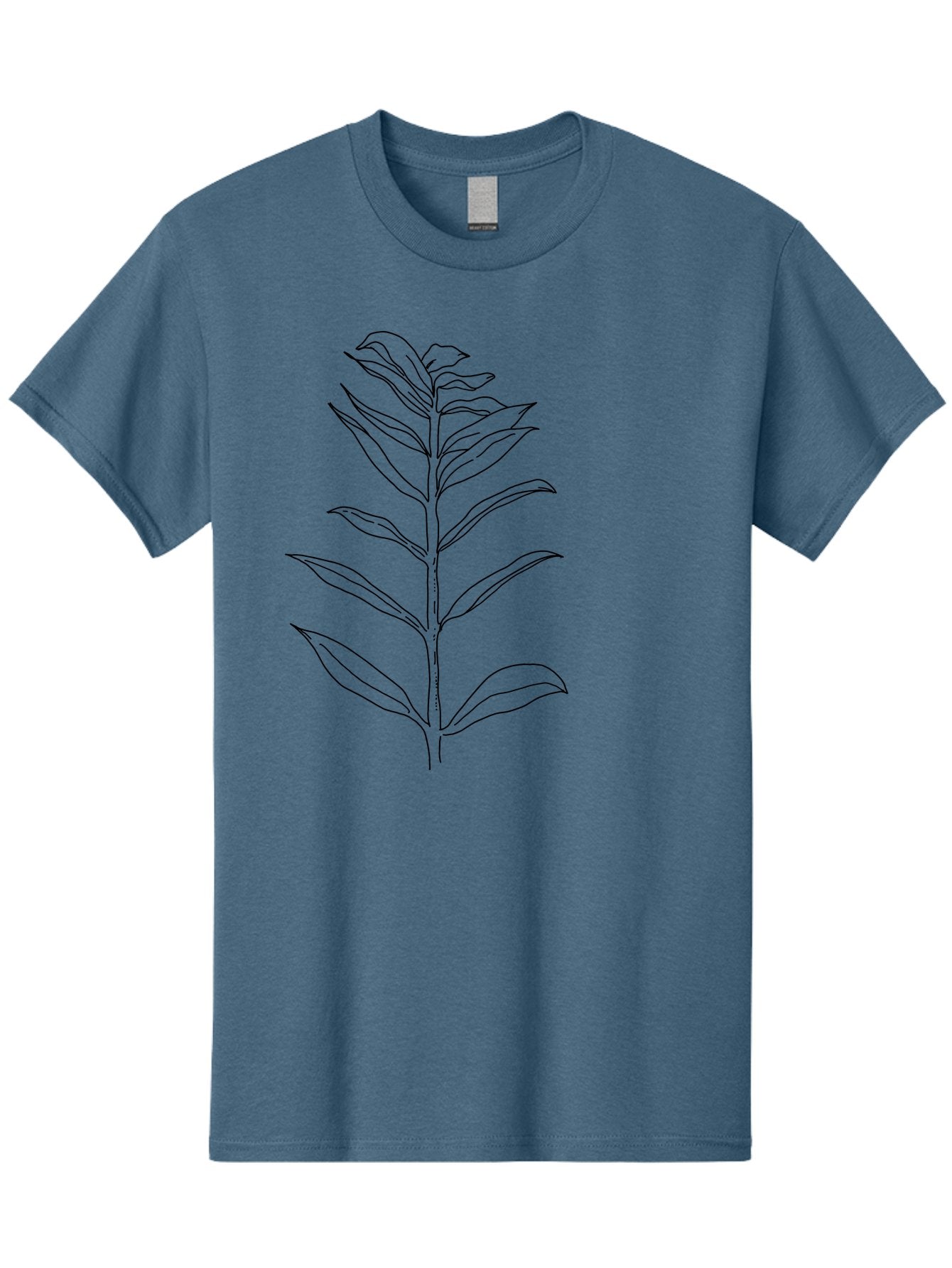 Leaf Men'S Graphic Tee, 100% Cotton, Comfortable Casual Summer Wear, Machine Washable, Hand-Drawn Leaf, Simple Illustration, Black Outline, Leafy Branch, Minimalist Design, Botanical Art -  Aaa449 15