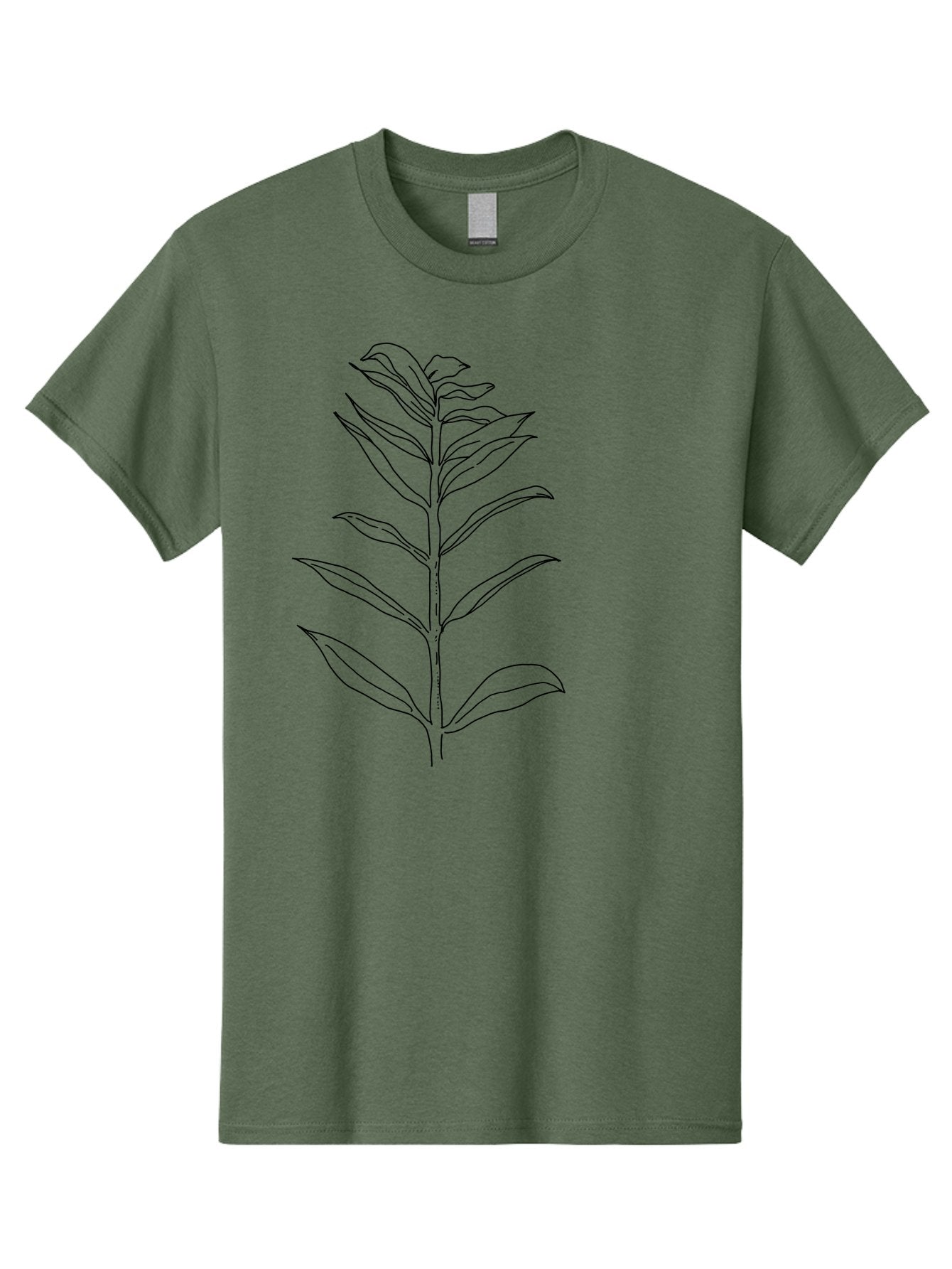 Leaf Men'S Graphic Tee, 100% Cotton, Comfortable Casual Summer Wear, Machine Washable, Hand-Drawn Leaf, Simple Illustration, Black Outline, Leafy Branch, Minimalist Design, Botanical Art -  Aaa449 13