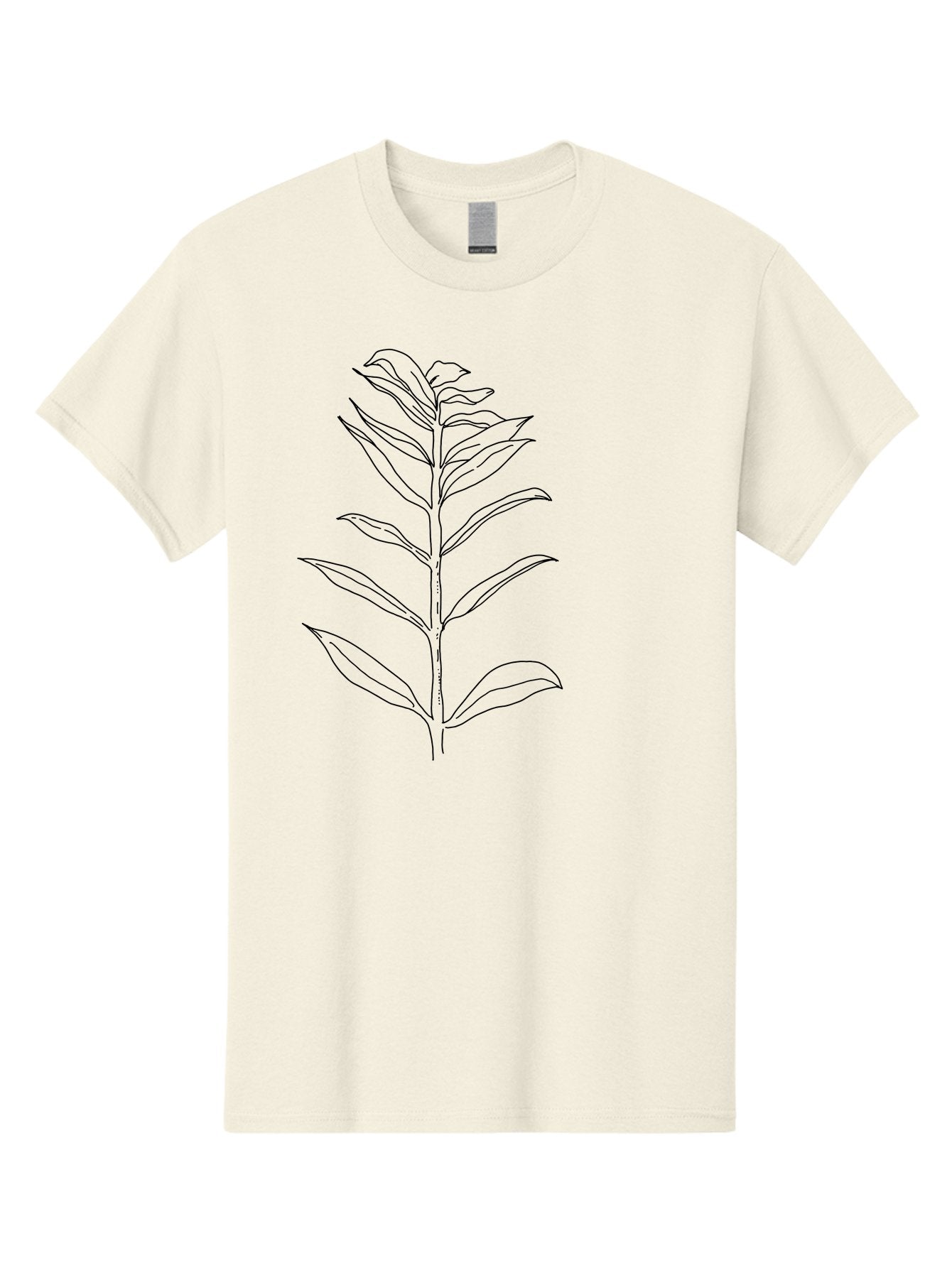 Leaf Men'S Graphic Tee, 100% Cotton, Comfortable Casual Summer Wear, Machine Washable, Hand-Drawn Leaf, Simple Illustration, Black Outline, Leafy Branch, Minimalist Design, Botanical Art -  Aaa449 17