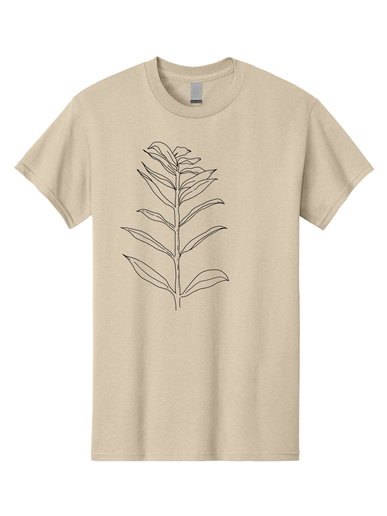 Leaf Men'S Graphic Tee, 100% Cotton, Comfortable Casual Summer Wear, Machine Washable, Hand-Drawn Leaf, Simple Illustration, Black Outline, Leafy Branch, Minimalist Design, Botanical Art -  Aaa449 27