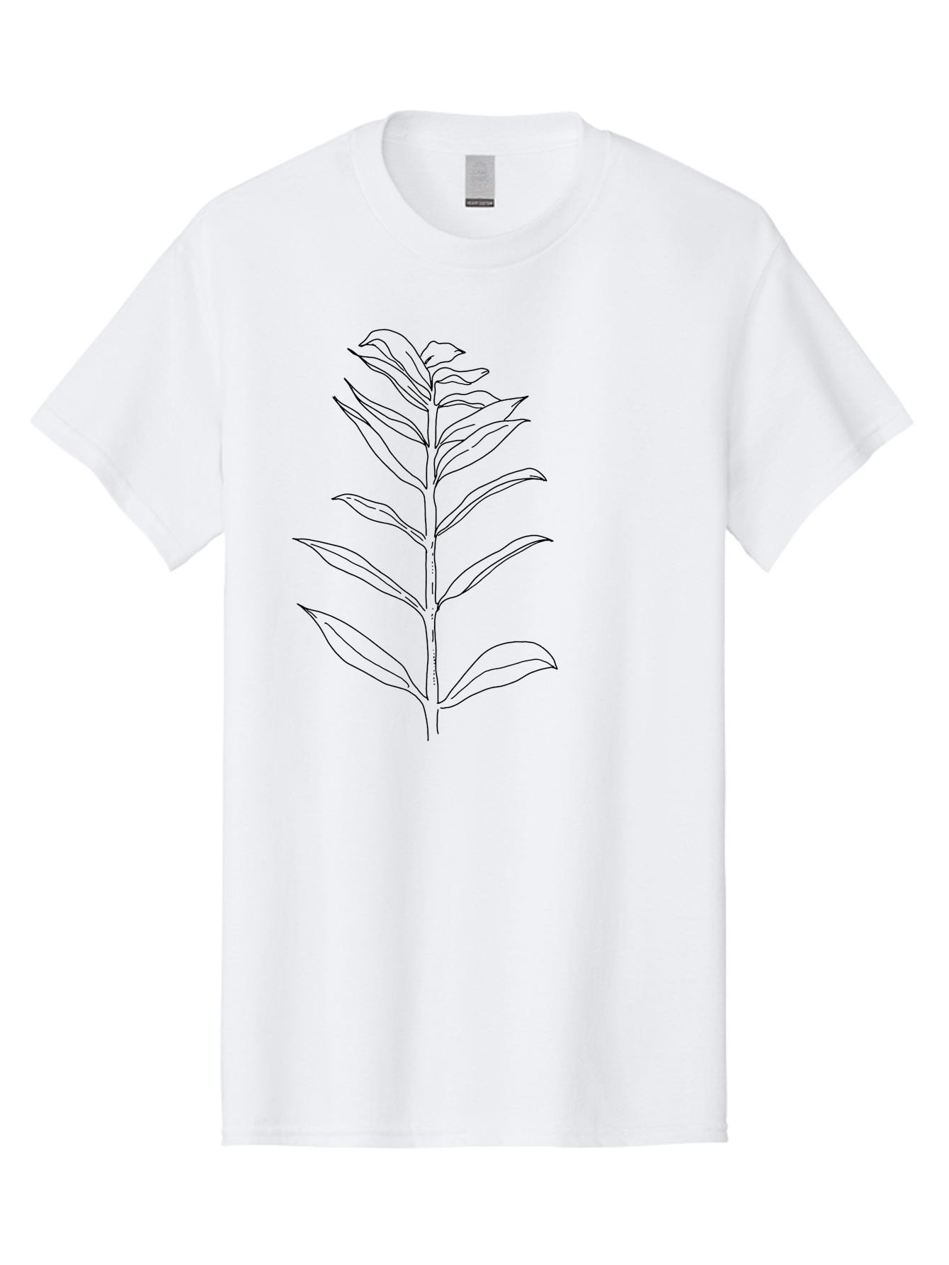 Leaf Men'S Graphic Tee, 100% Cotton, Comfortable Casual Summer Wear, Machine Washable, Hand-Drawn Leaf, Simple Illustration, Black Outline, Leafy Branch, Minimalist Design, Botanical Art -  Aaa449 29