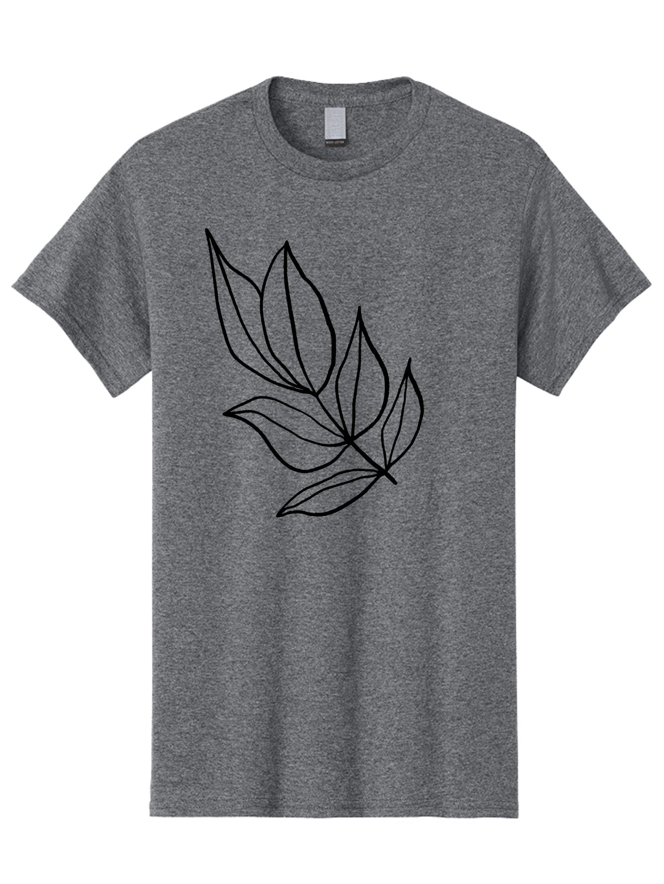 Leaves-1 Men'S Graphic Tee, 100% Cotton, Comfortable Casual Summer Wear, Machine Washable, Simple Line Art, Minimalist Design, Botanical Illustration, Leafy Greens, Nature-Inspired Graphics, Elegant Simplicity, Vector Art, Black Lines -  Aaa450 27