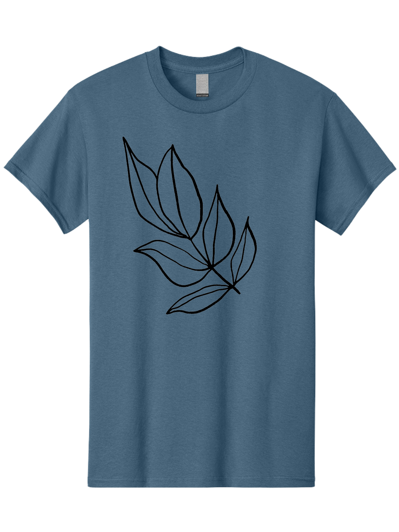 Leaves-1 Men'S Graphic Tee, 100% Cotton, Comfortable Casual Summer Wear, Machine Washable, Simple Line Art, Minimalist Design, Botanical Illustration, Leafy Greens, Nature-Inspired Graphics, Elegant Simplicity, Vector Art, Black Lines -  Aaa450 11