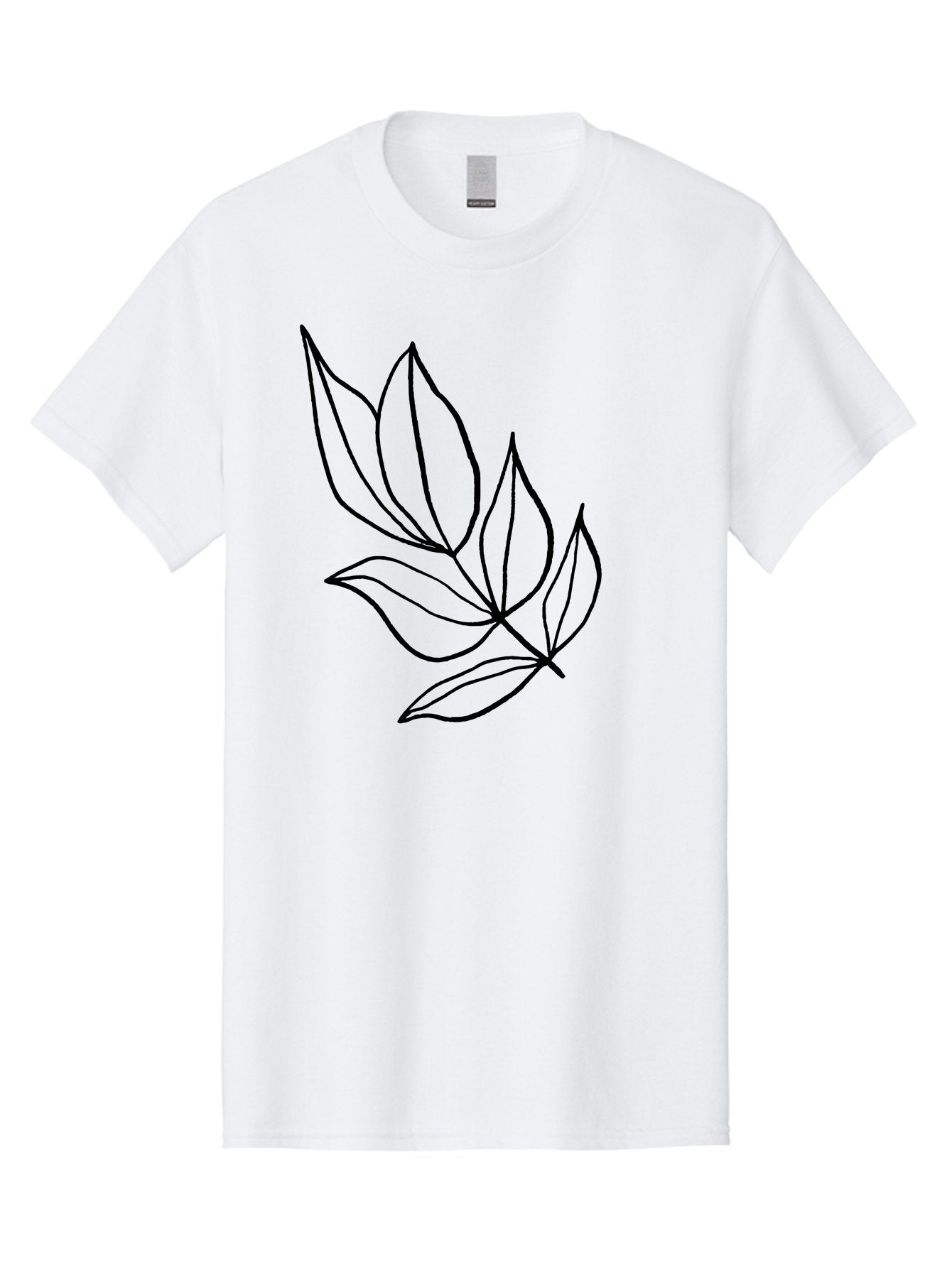 Leaves-1 Men'S Graphic Tee, 100% Cotton, Comfortable Casual Summer Wear, Machine Washable, Simple Line Art, Minimalist Design, Botanical Illustration, Leafy Greens, Nature-Inspired Graphics, Elegant Simplicity, Vector Art, Black Lines -  Aaa450 5