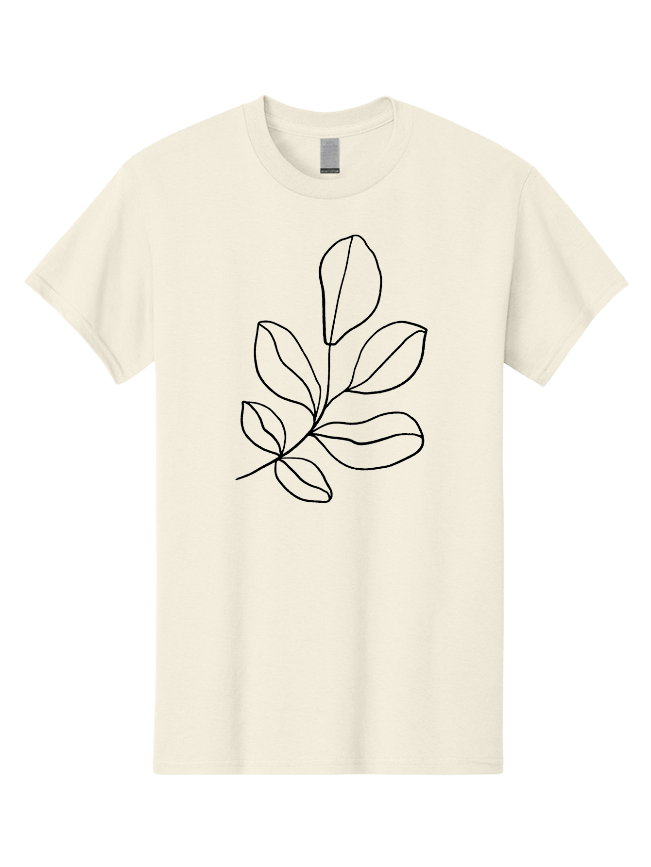 Leaves-2 Men'S Graphic Tee, 100% Cotton, Comfortable Casual Summer Wear, Machine Washable, Minimalist Leaf Design, Simple Line Art, Botanical Illustration, Leaf Pattern, Nature-Inspired Graphics, Organic Shapes, Black Outline -  Aaa451 17